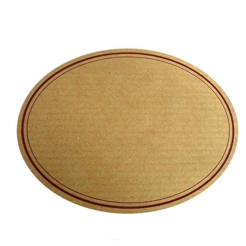 Natuurlabel, ovaal, papier, rood-bruin