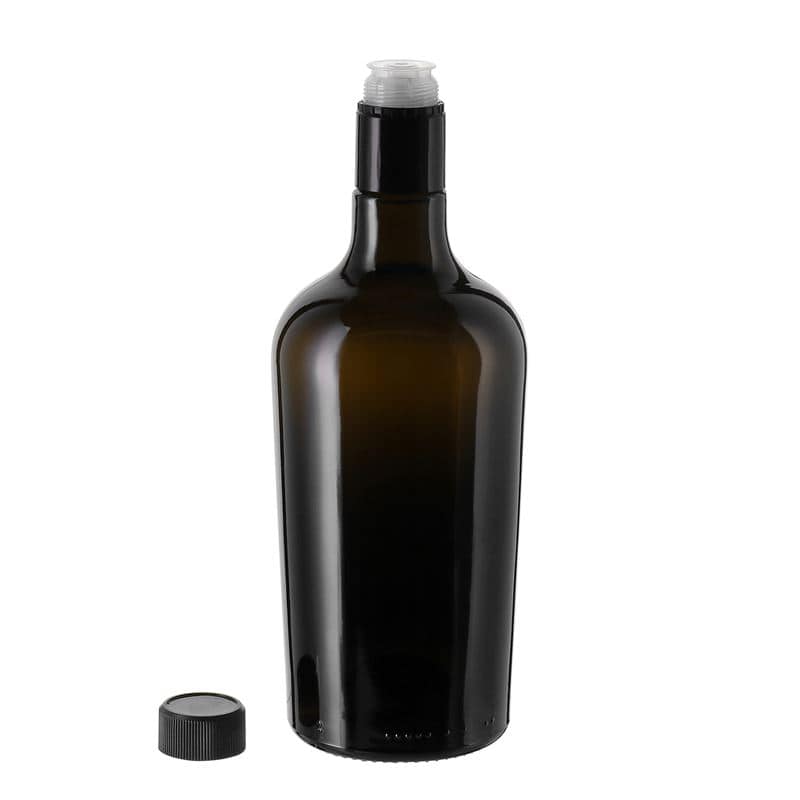 Azijn-/oliefles 'Oleum', 750 ml, glas, antiekgroen, monding: DOP
