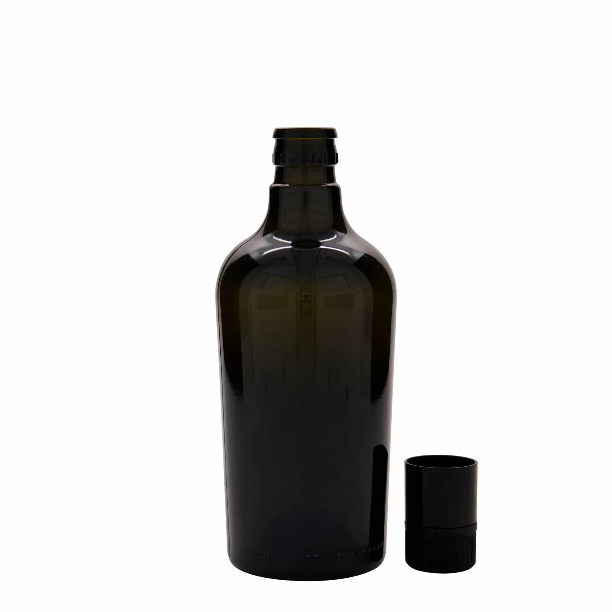 500 ml azijn-/oliefles 'Oleum', glas, antiekgroen, opening: DOP