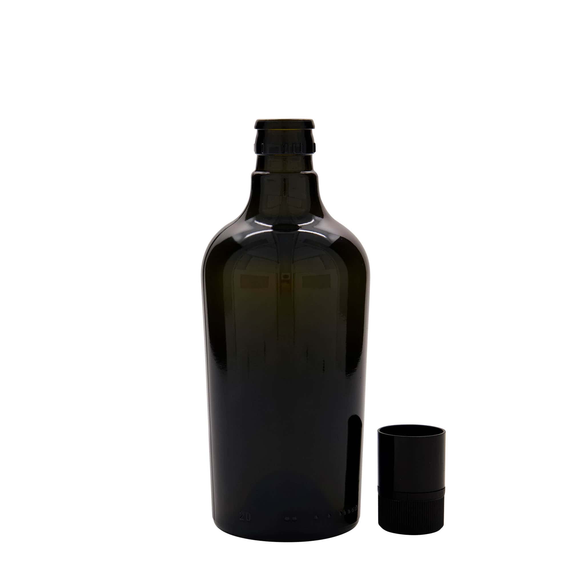 500 ml azijn-/oliefles 'Oleum', glas, antiekgroen, opening: DOP