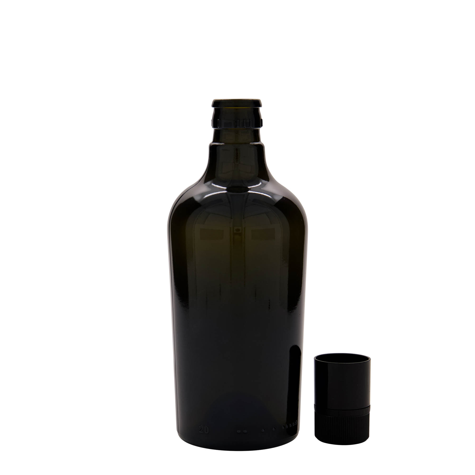 500 ml azijn-/oliefles 'Oleum', glas, antiekgroen, opening: DOP 500 ml azijn-/oliefles 'Oleum', glas, antiekgroen, opening: DOP