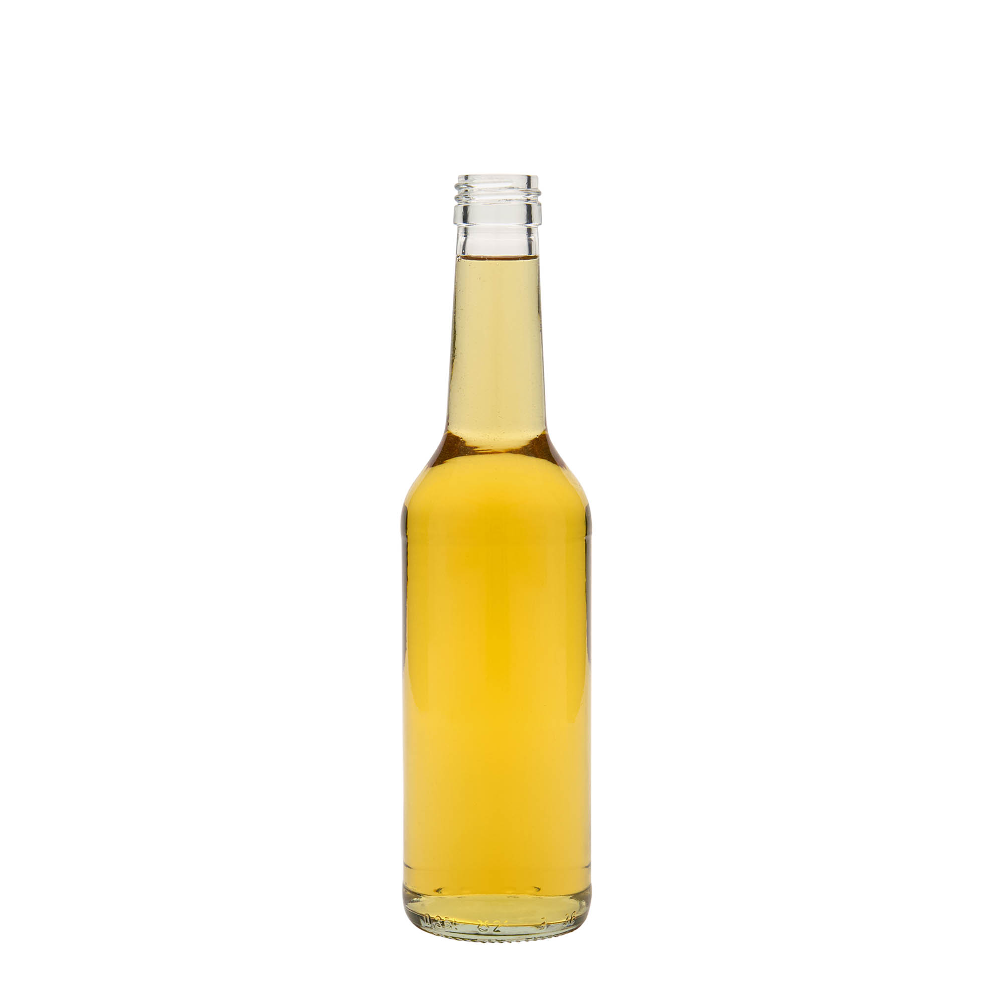 350 ml glazen fles met rechte hals, monding: PP 28 350 ml glazen fles met rechte hals, monding: PP 28