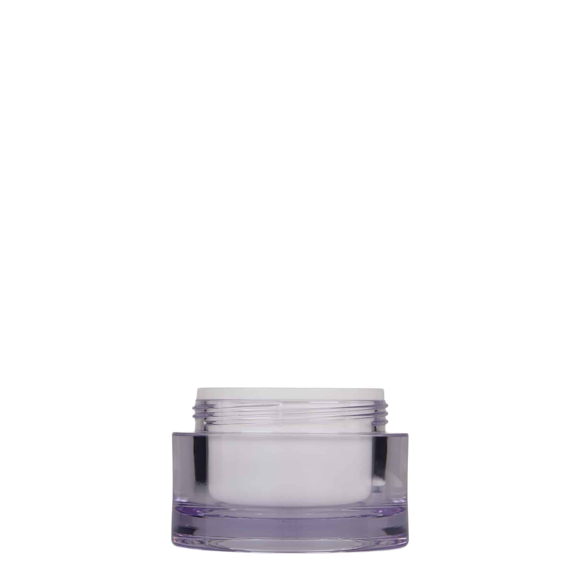 50 ml potje, SAN-kunststof, wit, opening: schroefdop 50 ml potje, SAN-kunststof, wit, opening: schroefdop