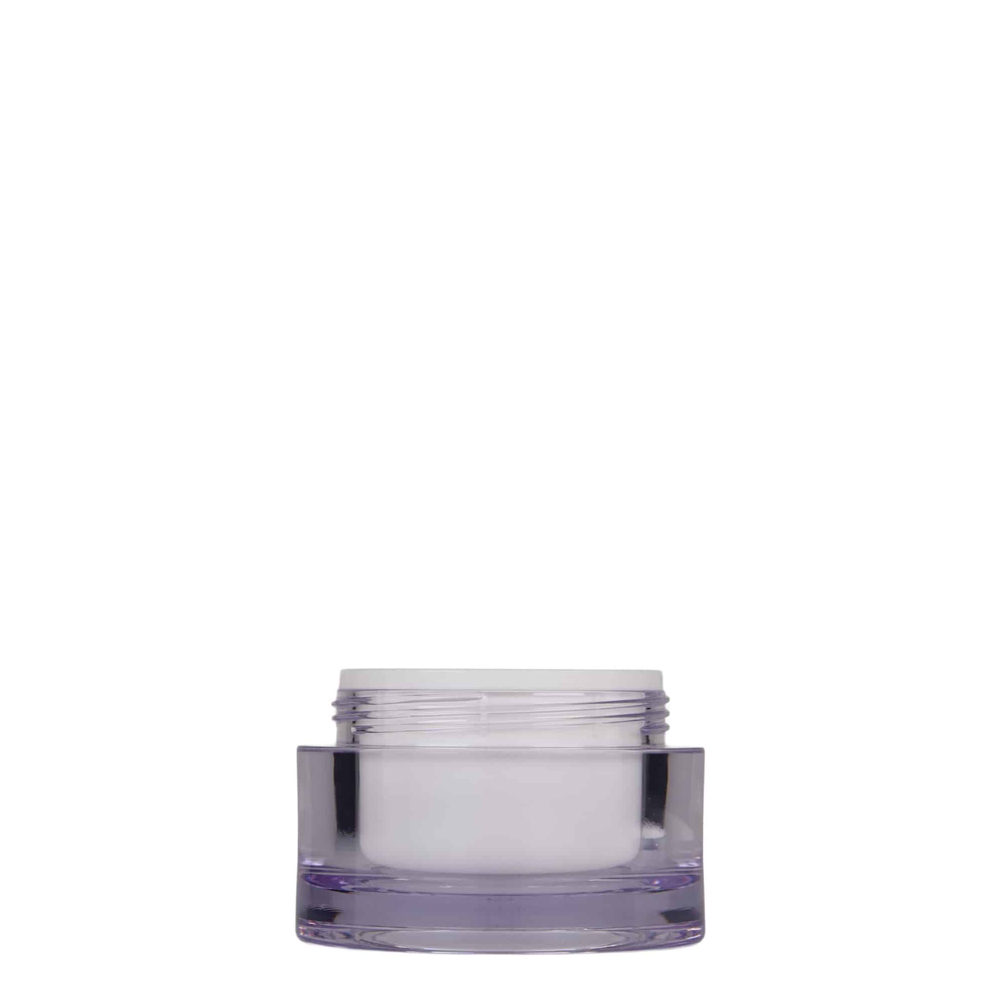 50 ml potje, SAN-kunststof, wit, opening: schroefdop