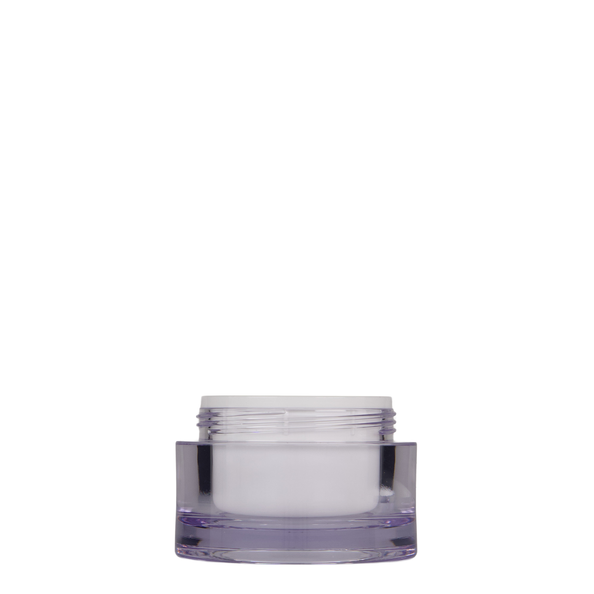 50 ml potje, SAN-kunststof, wit, opening: schroefdop 50 ml potje, SAN-kunststof, wit, opening: schroefdop