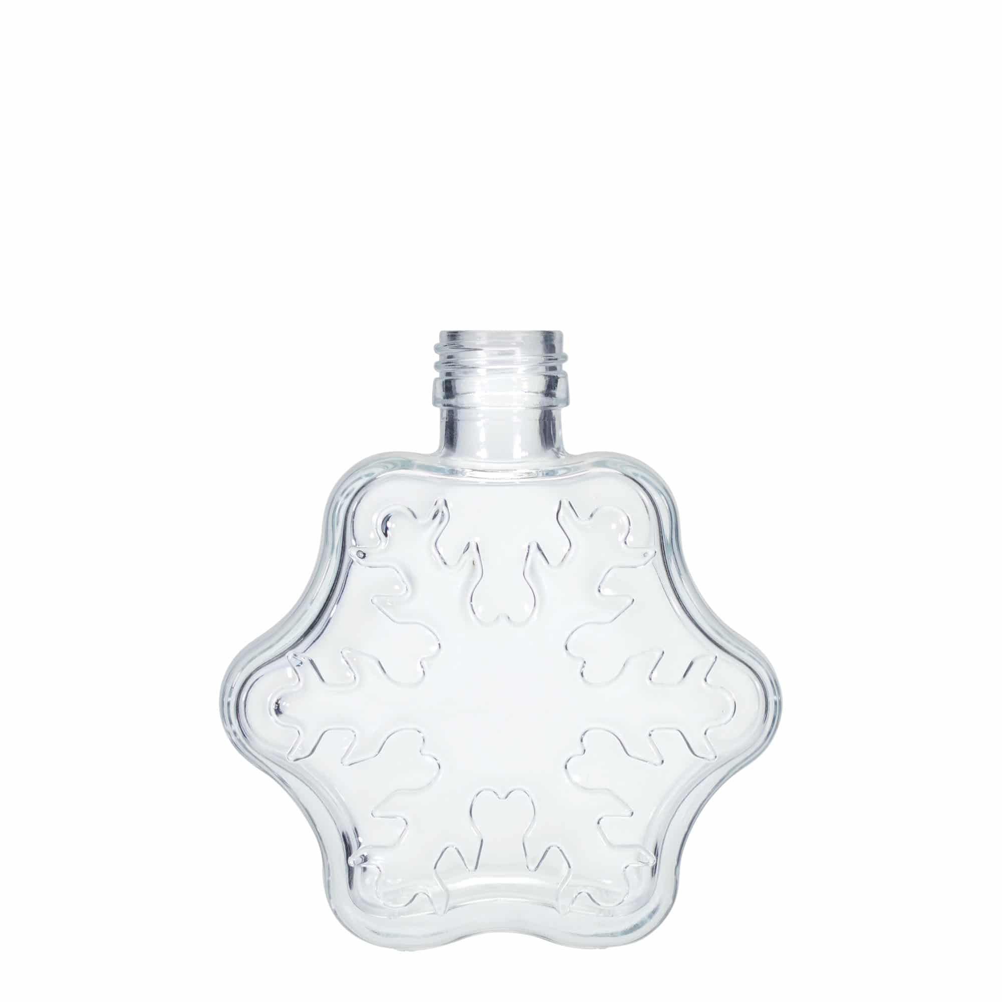 200 ml glazen fles 'Sneeuwvlok', monding: PP 28 200 ml glazen fles 'Sneeuwvlok', monding: PP 28