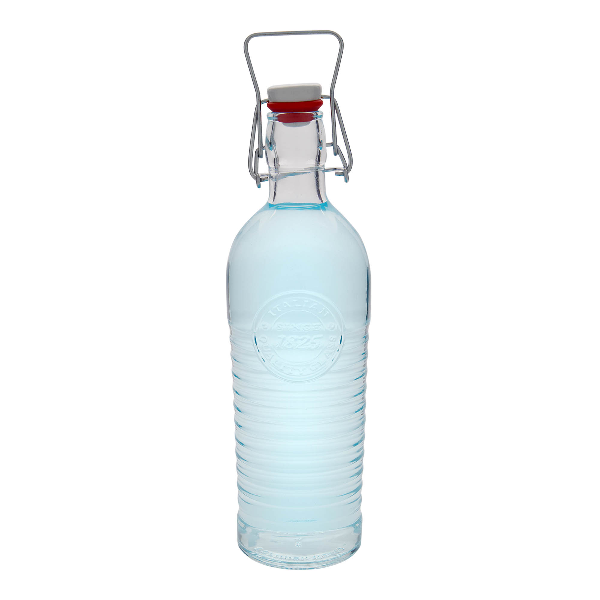 1.200 ml glazen fles 'Officina 1825', hals: beugelsluiting 1.200 ml glazen fles 'Officina 1825', hals: beugelsluiting