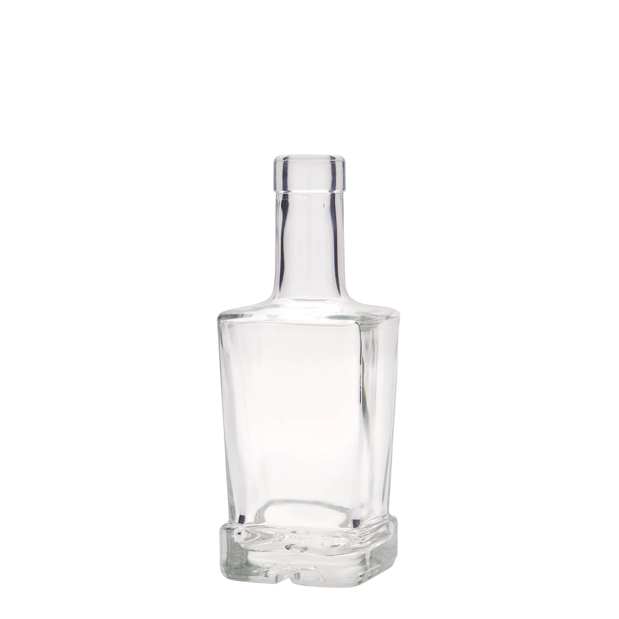 250 ml glazen fles 'Rene', vierkant, hals: kurk 250 ml glazen fles 'Rene', vierkant, hals: kurk