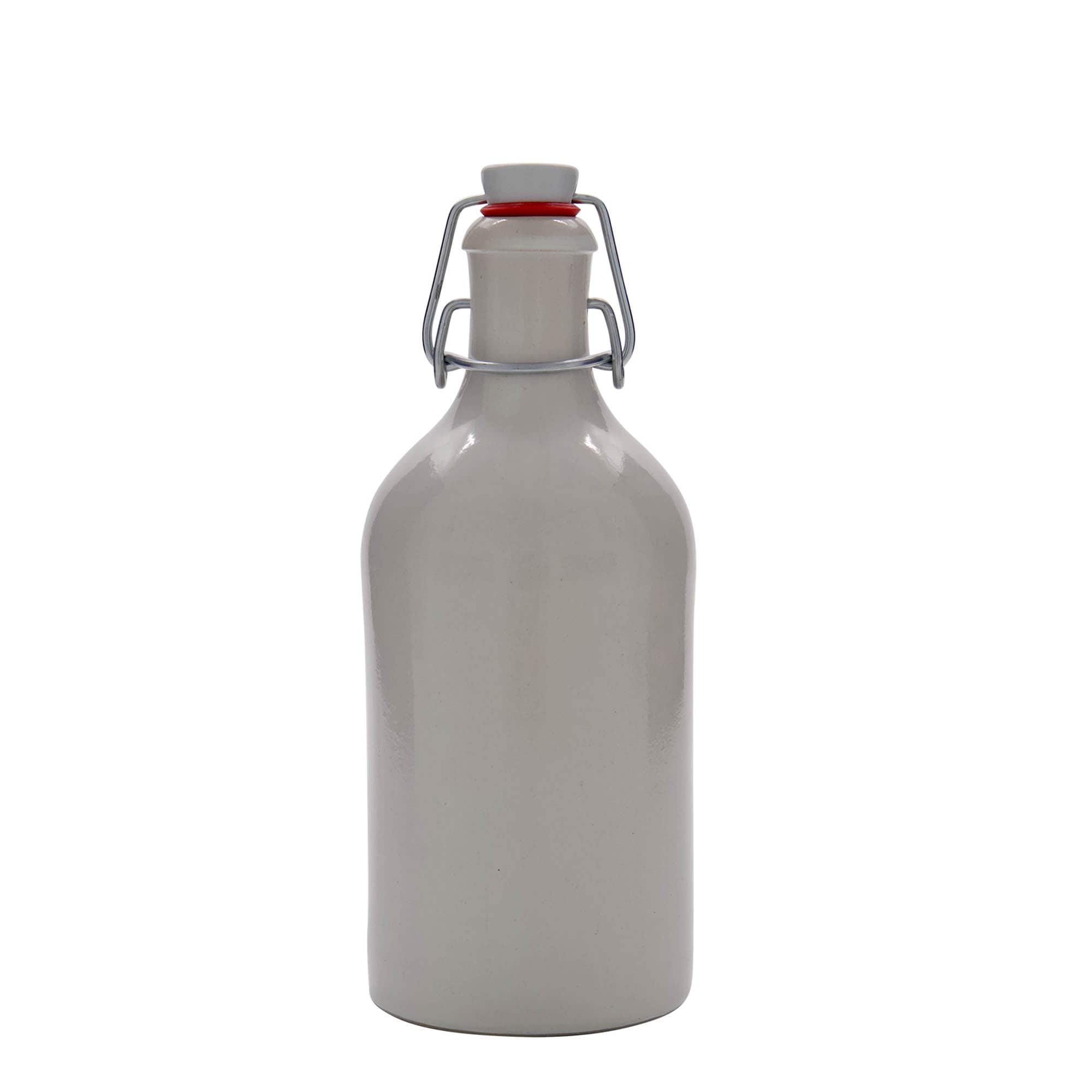 500 ml Tonkruik, steengoed, wit, monding: beugelsluiting