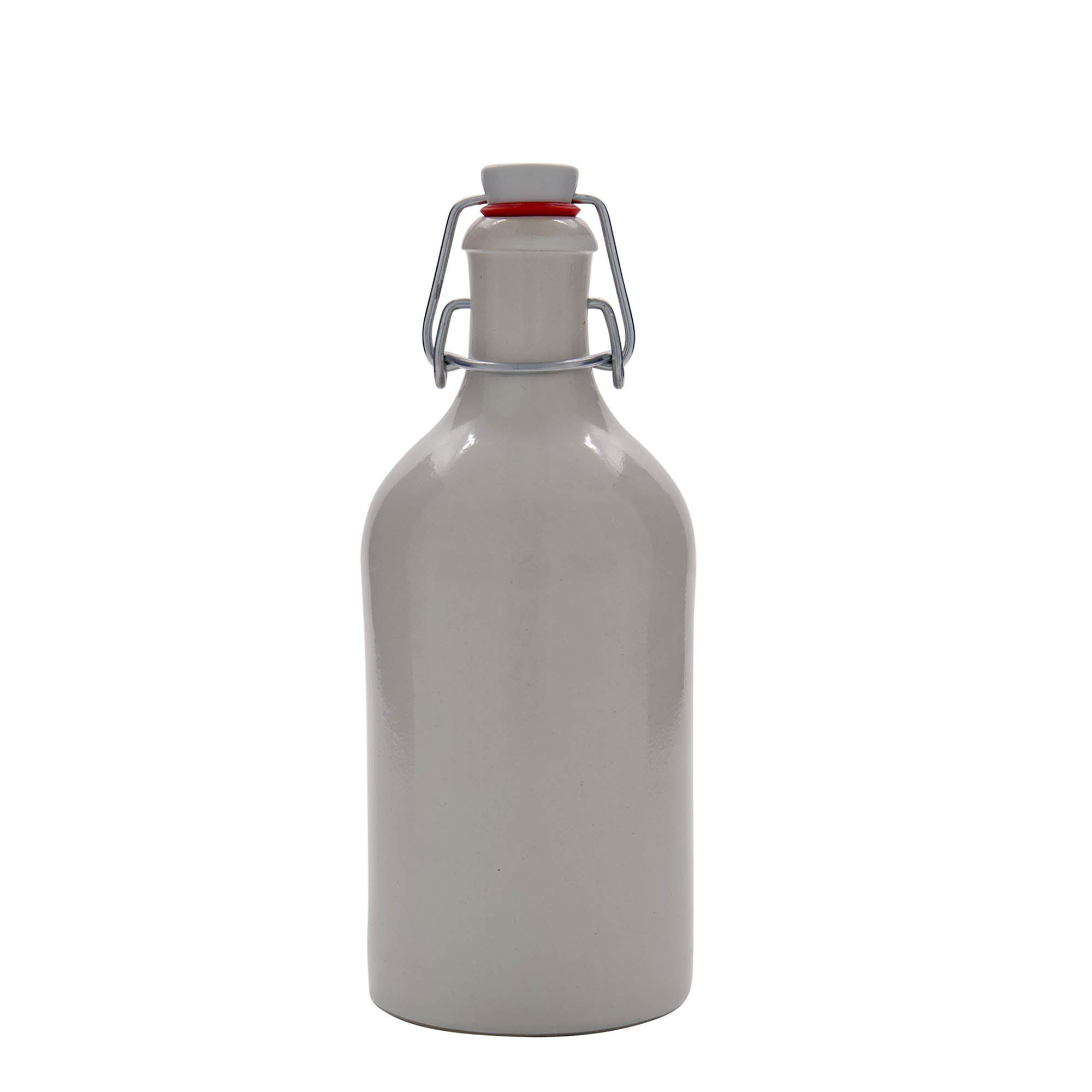 500 ml Tonkruik, steengoed, wit, monding: beugelsluiting
