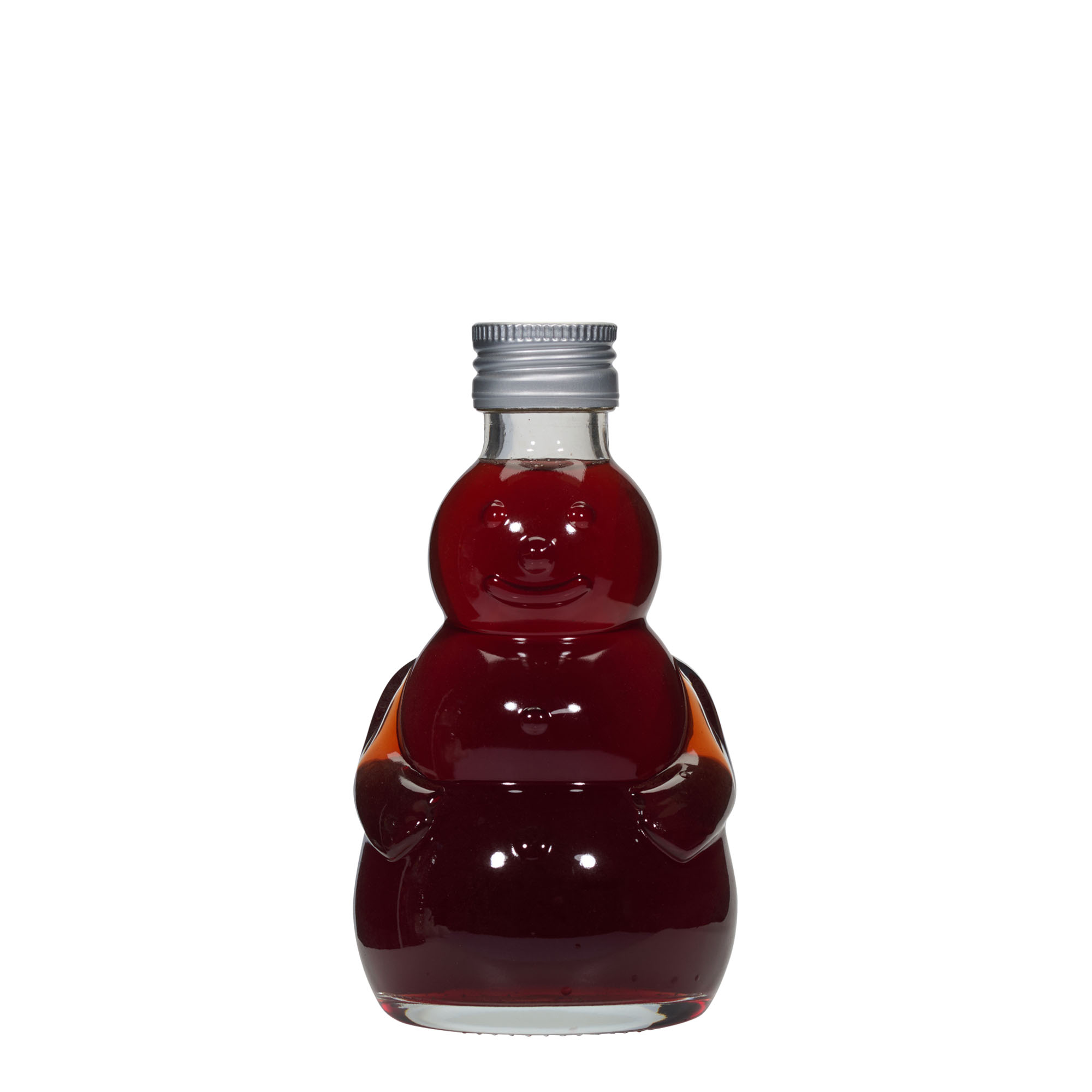 200 ml glazen fles 'Sneeuwman', mondstuk: PP 28