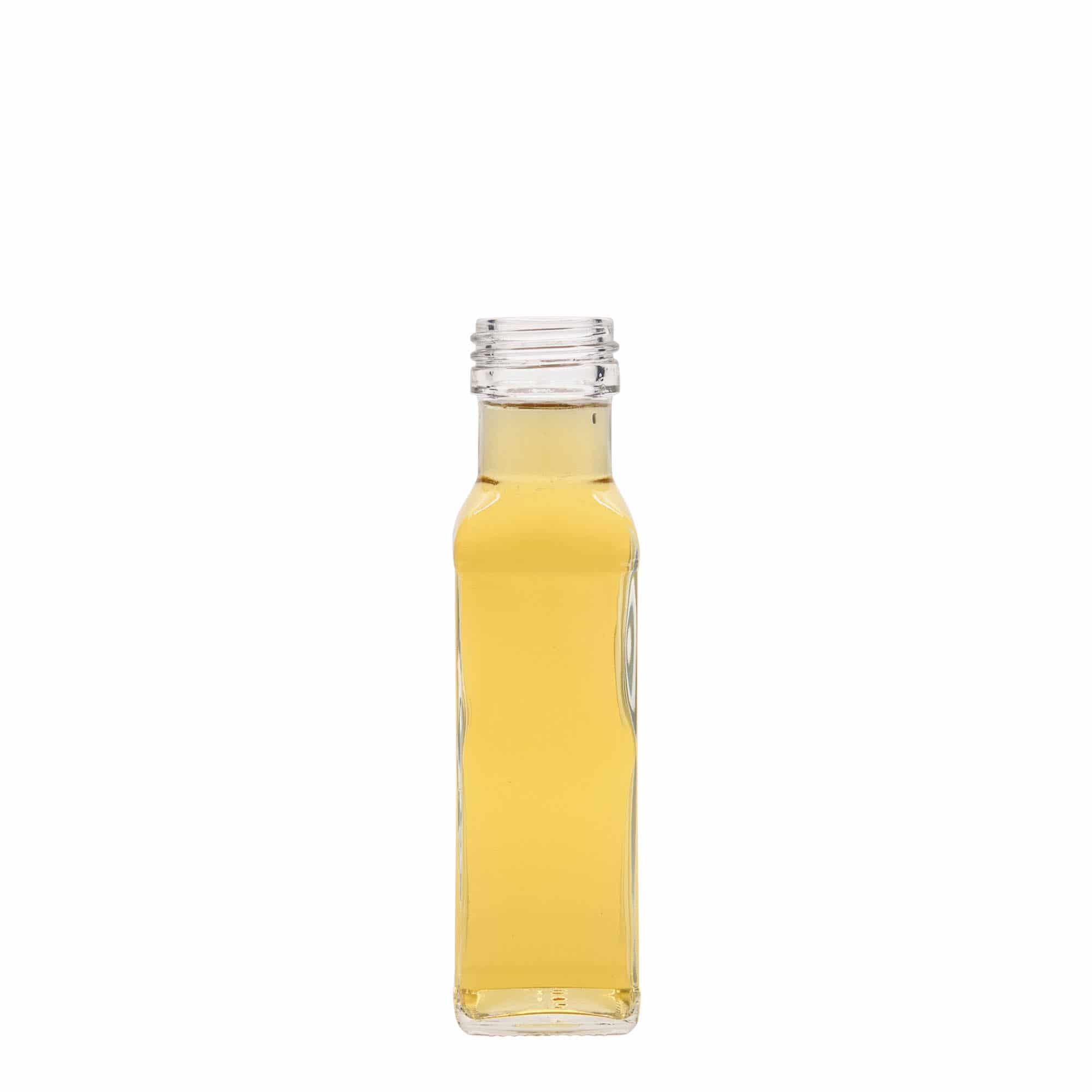 100 ml glazen fles 'Marasca', vierkant, monding: PP 31,5