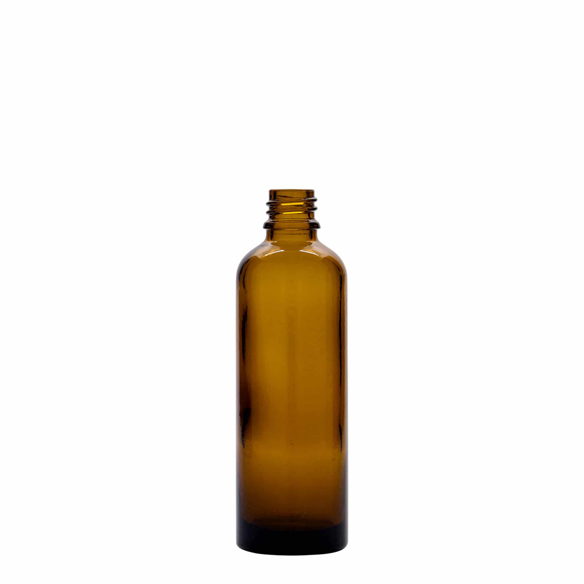75 ml medicijnflesje, glas, bruin, opening: DIN 18
