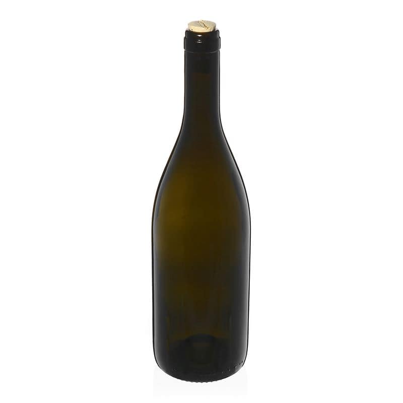 750 ml wijnfles 'Tiffany', antiekgroen, monding: kurk