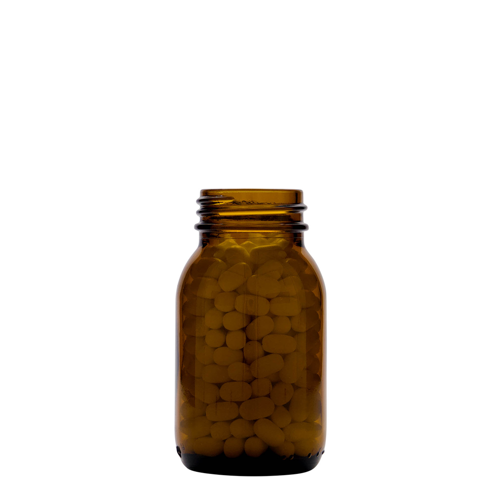 125 ml bredehalsglas, bruin, opening: DIN 40 125 ml bredehalsglas, bruin, opening: DIN 40