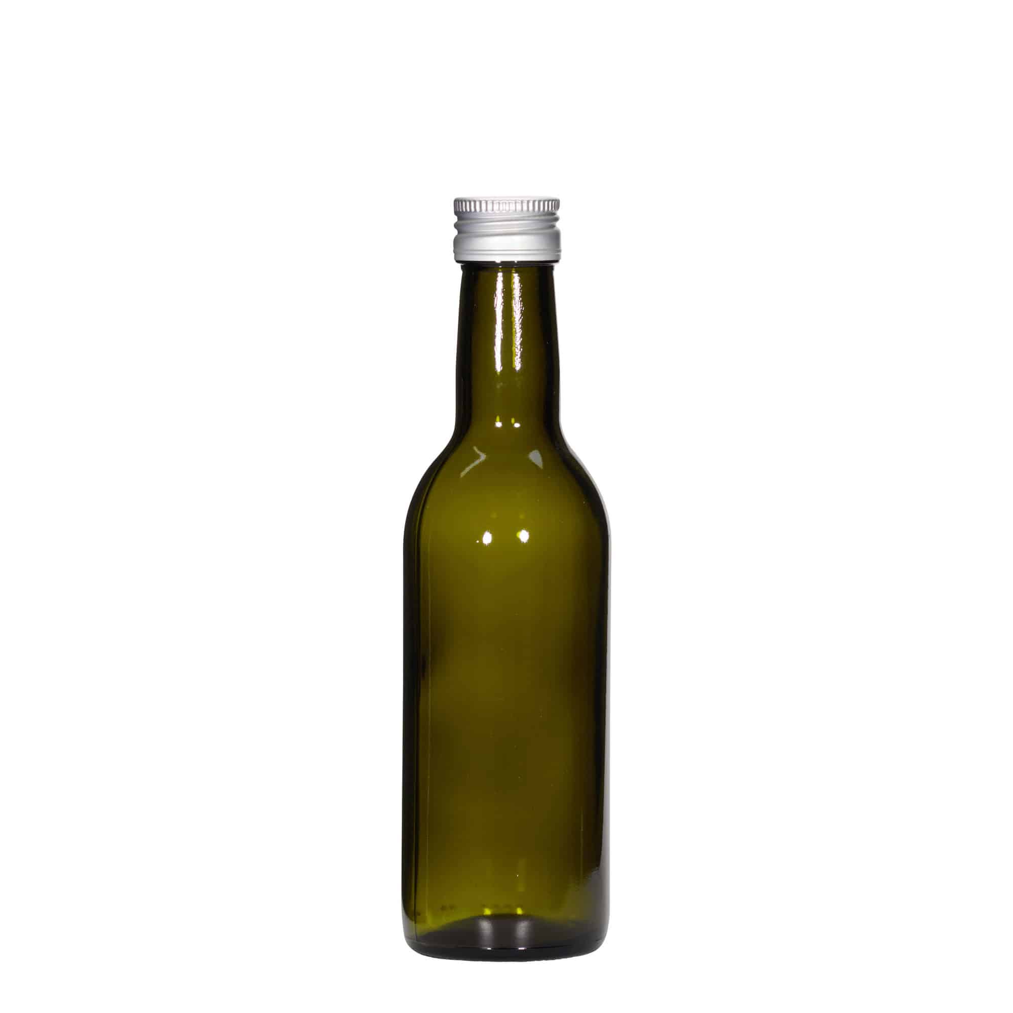 250 ml glazen fles 'Bordeaux', antiekgroen, opening: PP 28