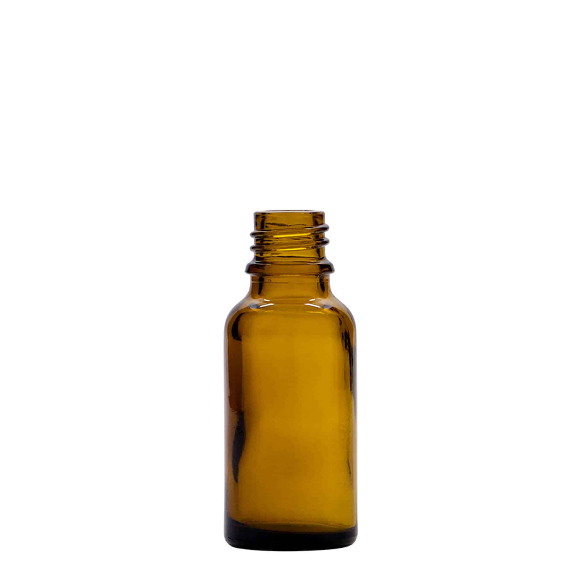 20 ml spuitflesje medicijn, glas, bruin, opening: DIN 18