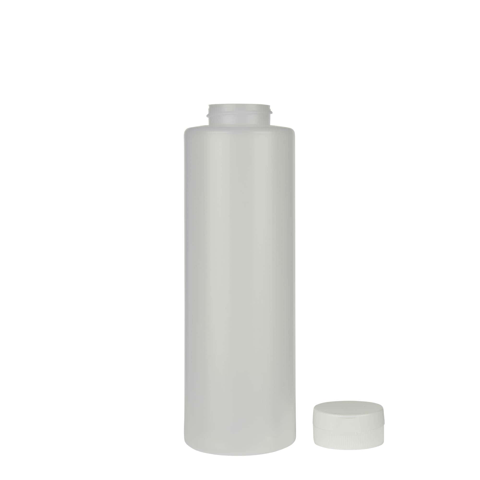 500 ml sausfles, LDPE-kunststof, naturel, opening: 38/400