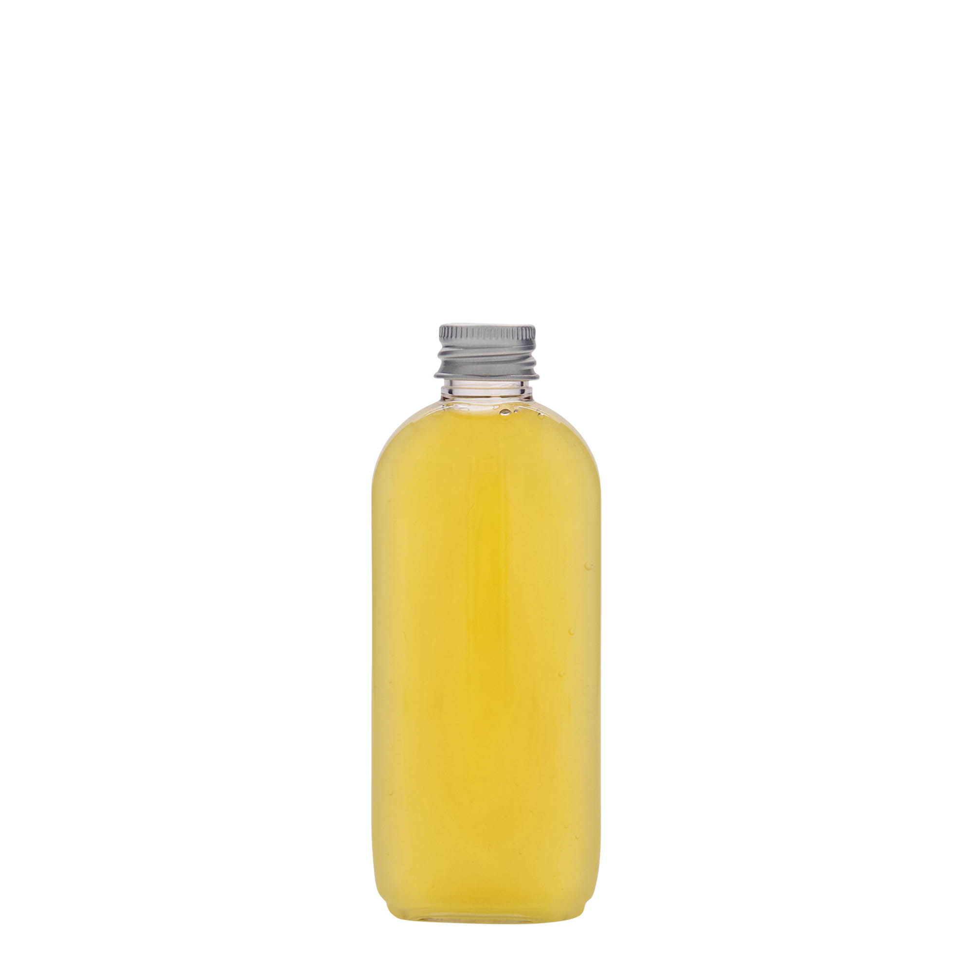 100 ml PET-fles 'Iris', ovaal, kunststof, hals: 20/410 100 ml PET-fles 'Iris', ovaal, kunststof, hals: 20/410