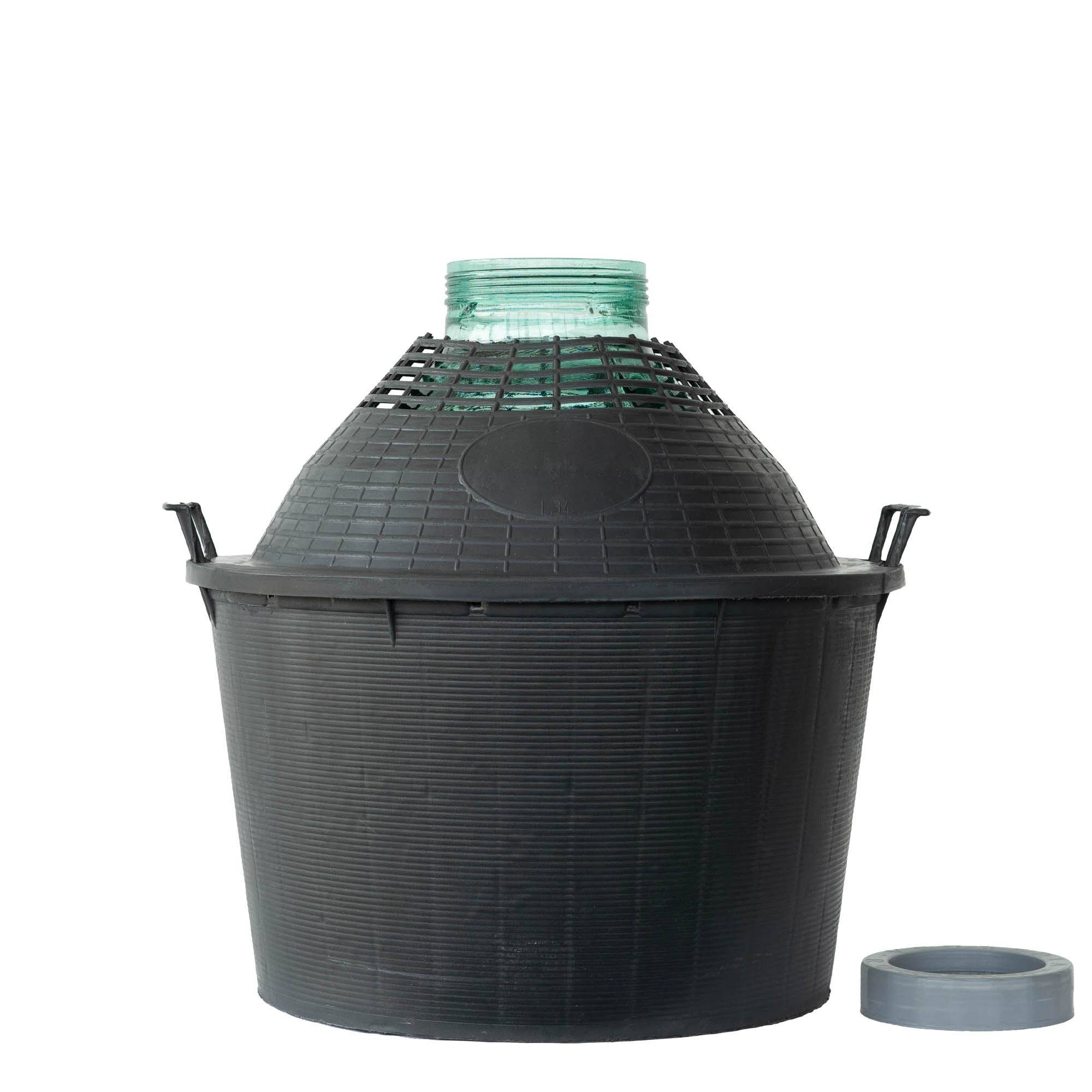 34 l ballonfles brede hals, glas, opening: schroefdop
