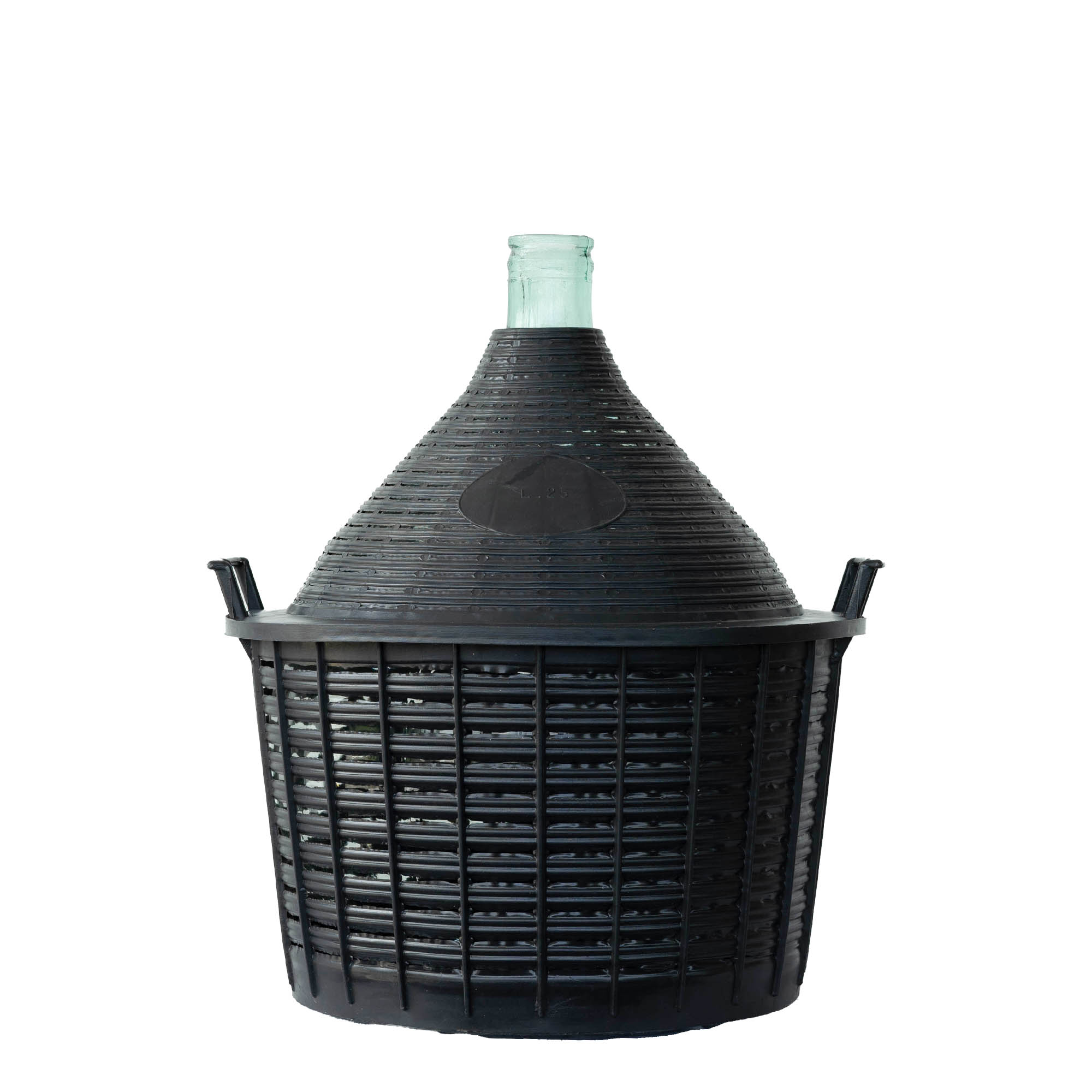 25 l ballonfles met smalle hals, glas, opening: opzetdeksel