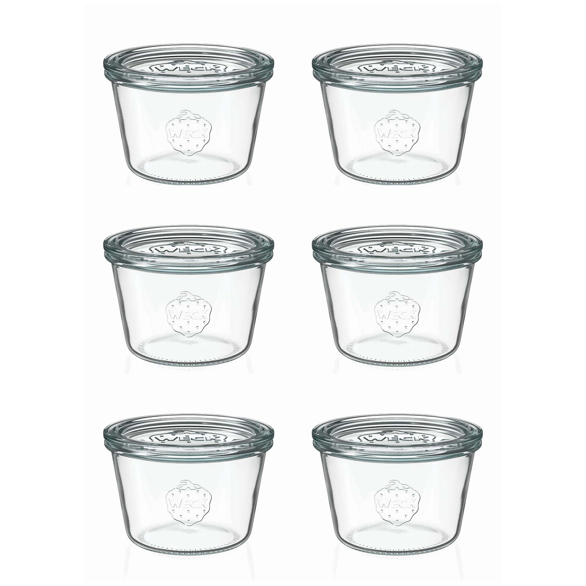 6x 370 ml WECK-stortglas met glazen deksel RR 100