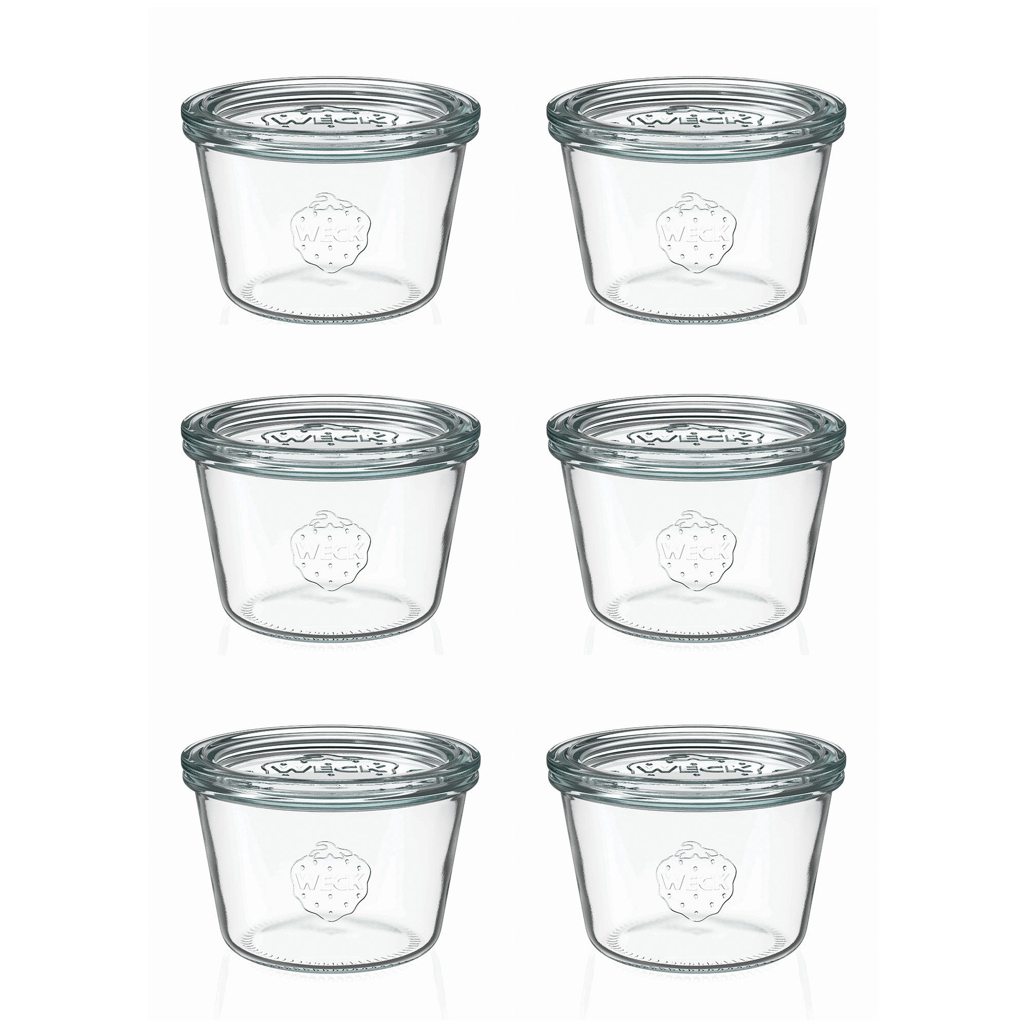 6x 370 ml WECK-stortglas met glazen deksel RR 100
