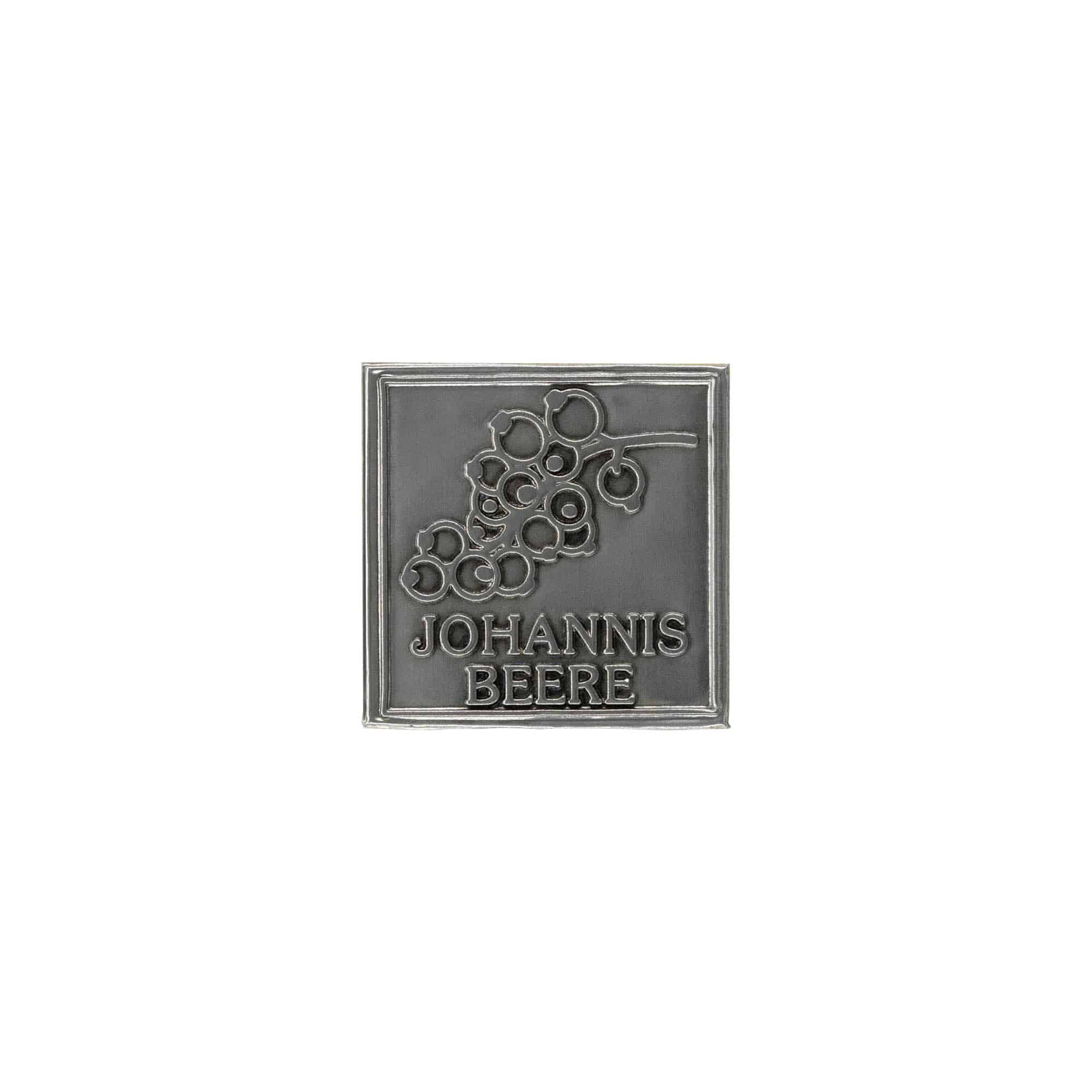 Tinnen etiket 'Aalbes', vierkant, metaal, zilver Tinnen etiket 'Aalbes', vierkant, metaal, zilver