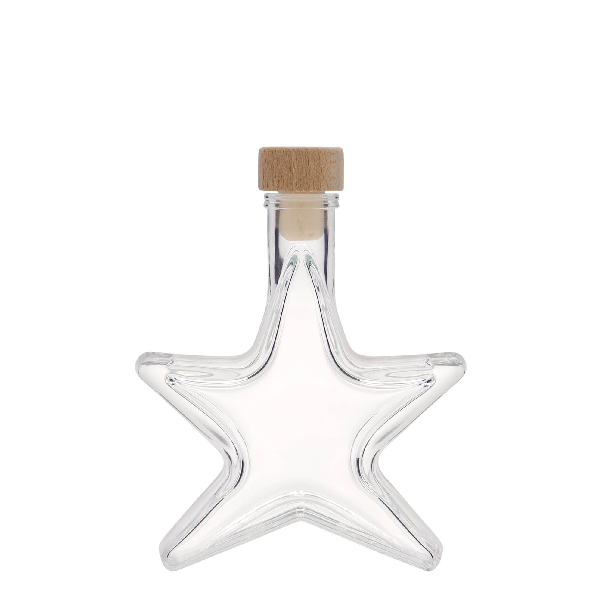 100 ml glazen fles 'Ster', opening: kurk