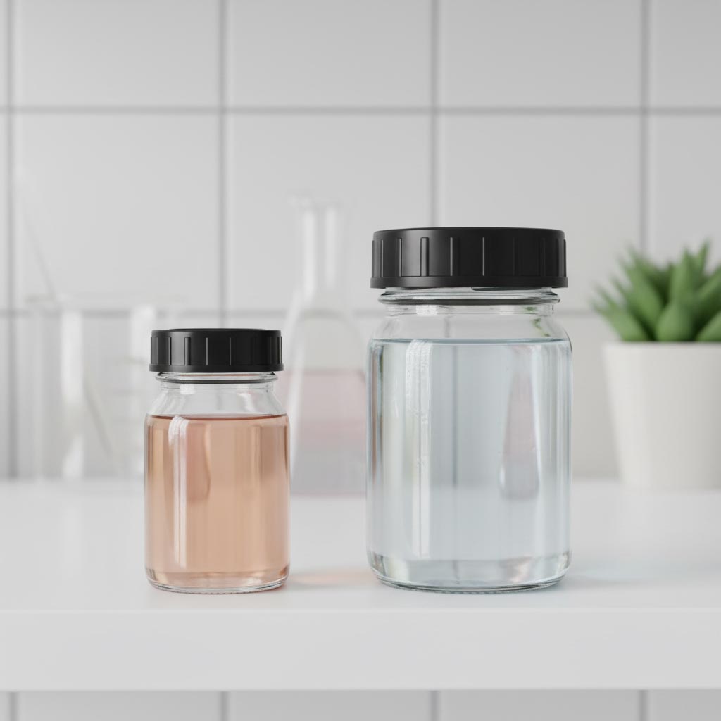 30 ml bredehalsfles, opening: DIN 32