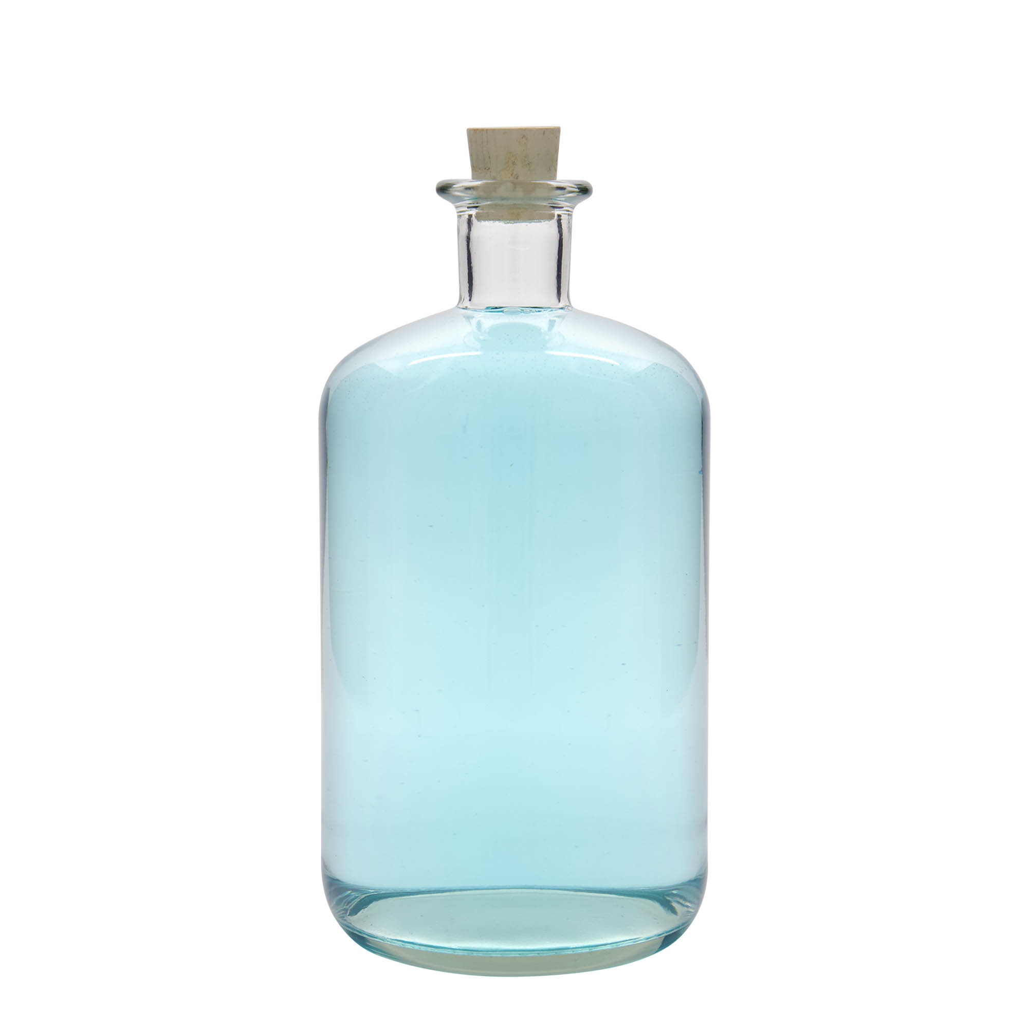 1.500 ml glazen apothekersfles, hals: kurk