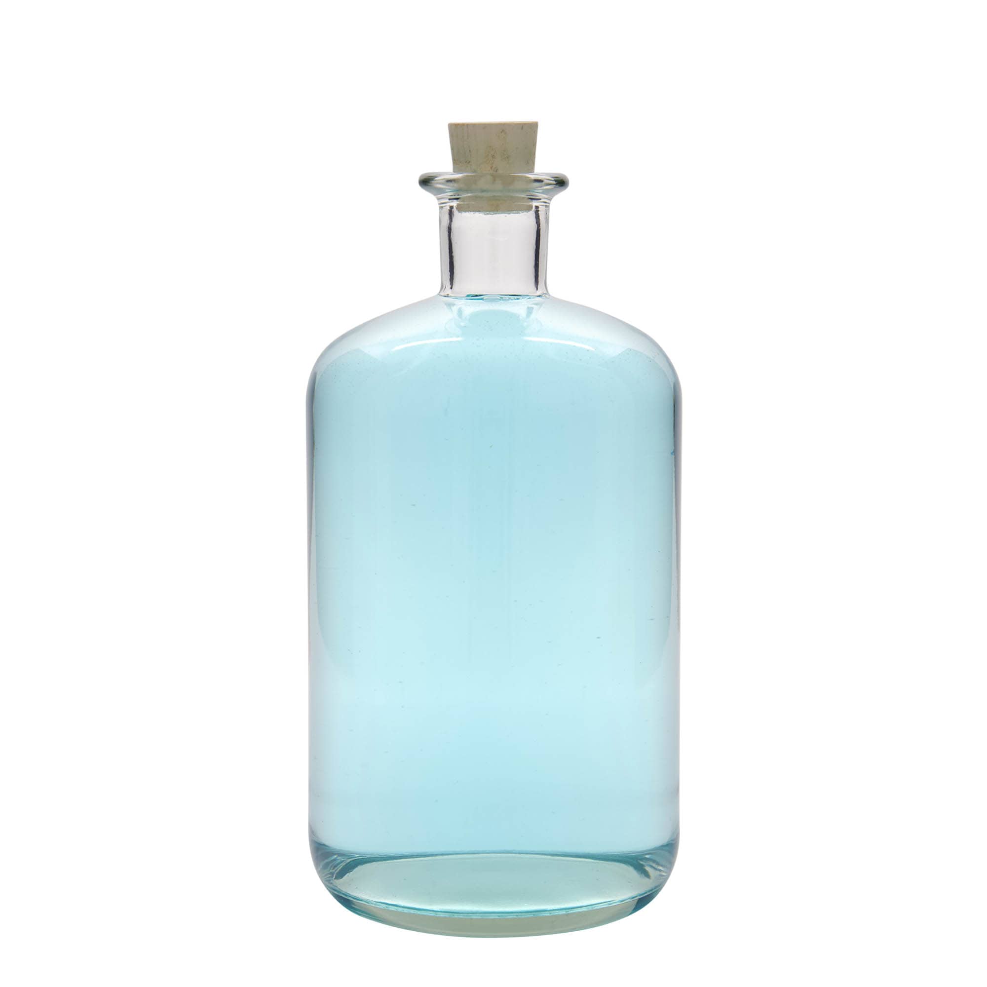 1.500 ml glazen apothekersfles, hals: kurk