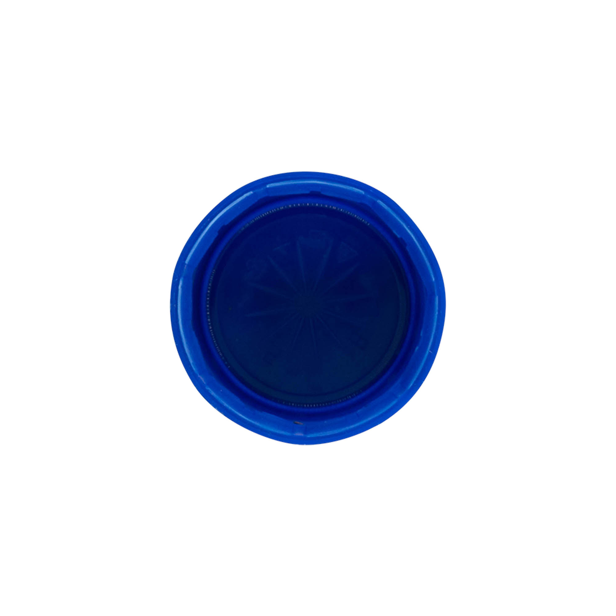 Schroefdop met dubbele schroefdraad, PE-kunststof, blauw, voor mondstuk: PET 38 mm