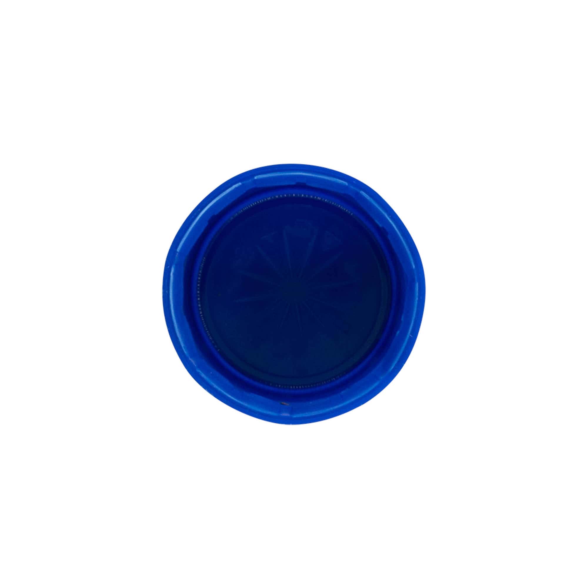 Schroefdop met dubbele schroefdraad, PE-kunststof, blauw, voor mondstuk: PET 38 mm