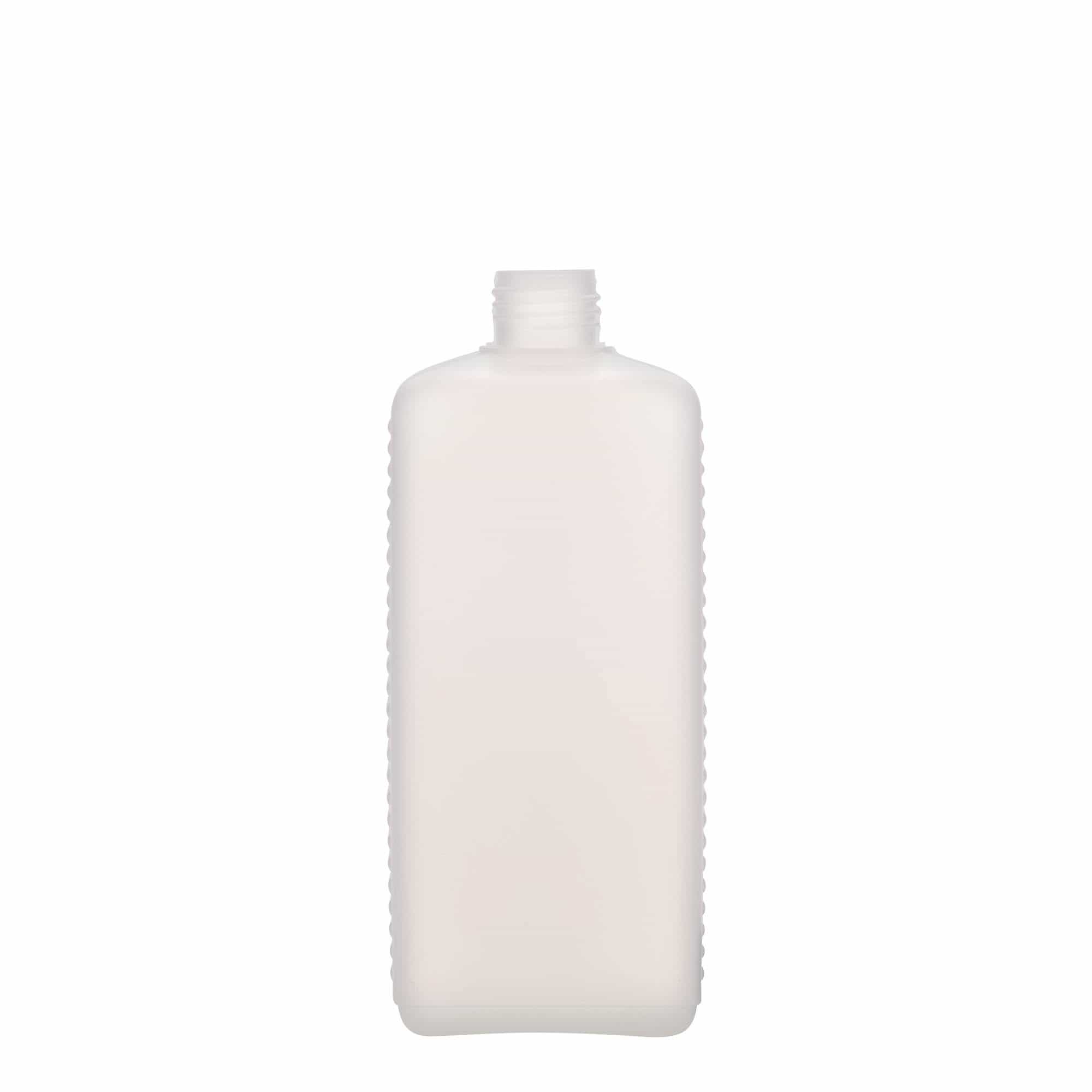 Canisterfles, 500 ml, rechthoekig, HDPE-kunststof, naturel, monding: DIN 25 EPE Canisterfles, 500 ml, rechthoekig, HDPE-kunststof, naturel, monding: DIN 25 EPE