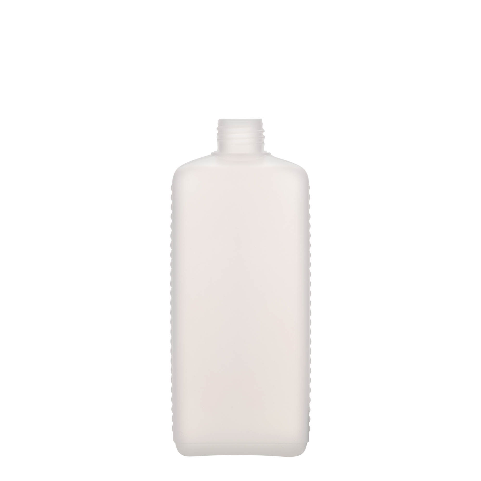 500 ml kanisterfles, rechthoekig, HDPE-kunststof, naturel, opening: DIN 25 EPE