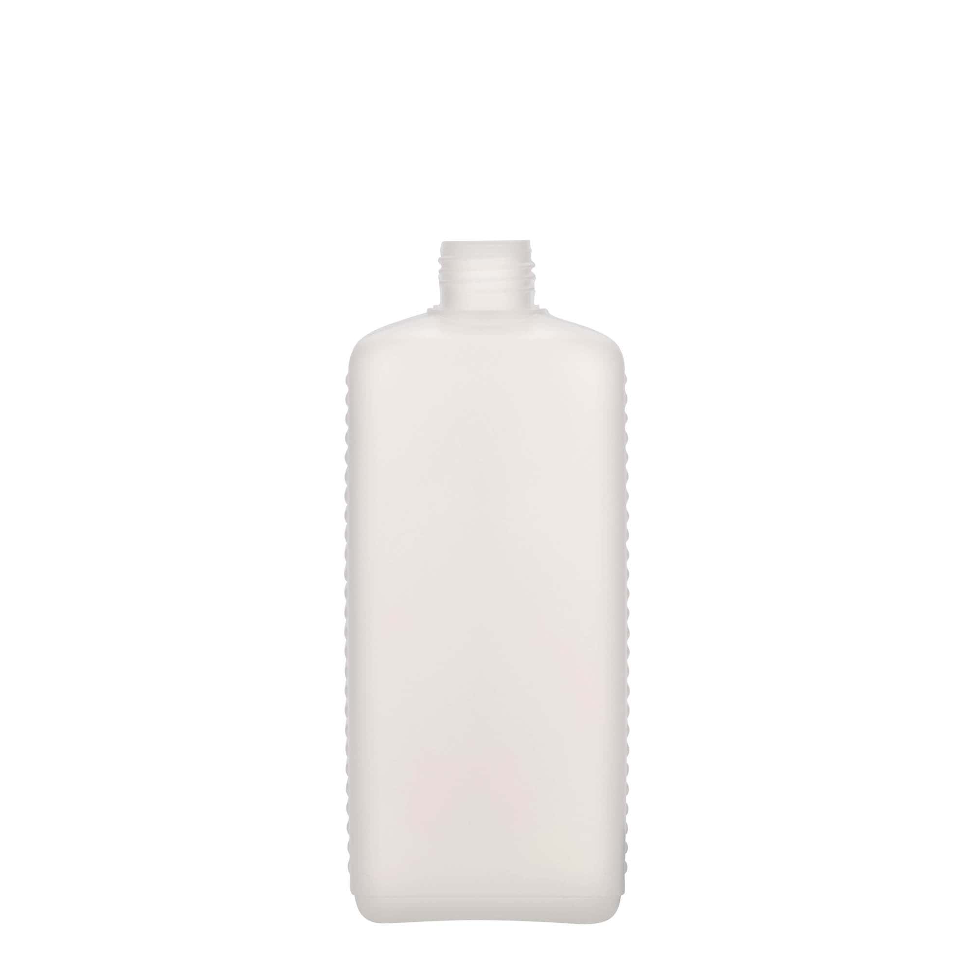 500 ml kanisterfles, rechthoekig, HDPE-kunststof, naturel, opening: DIN 25 EPE