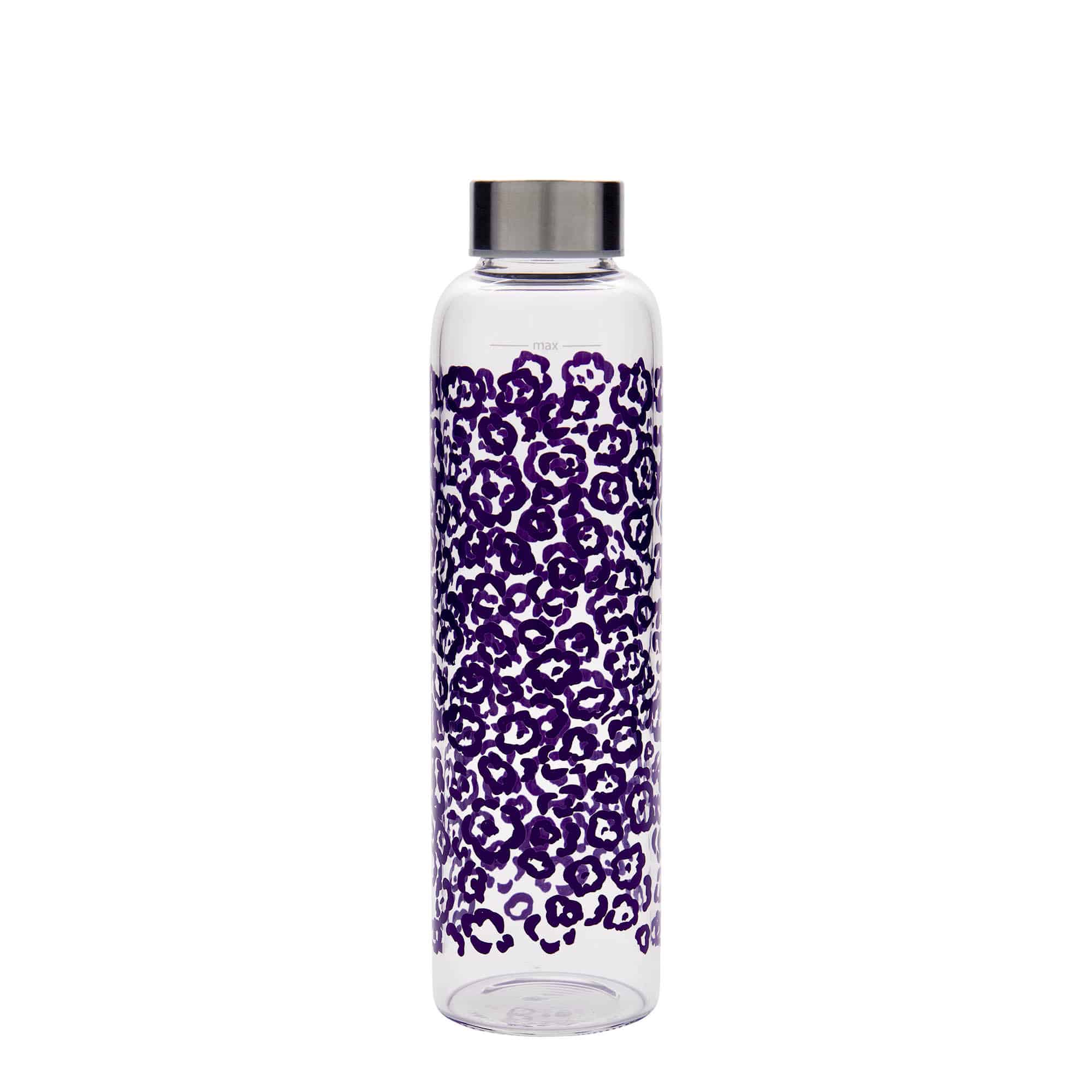 500 ml drinkfles 'Perseus - Paarse bloemen', opening: schroefdop
