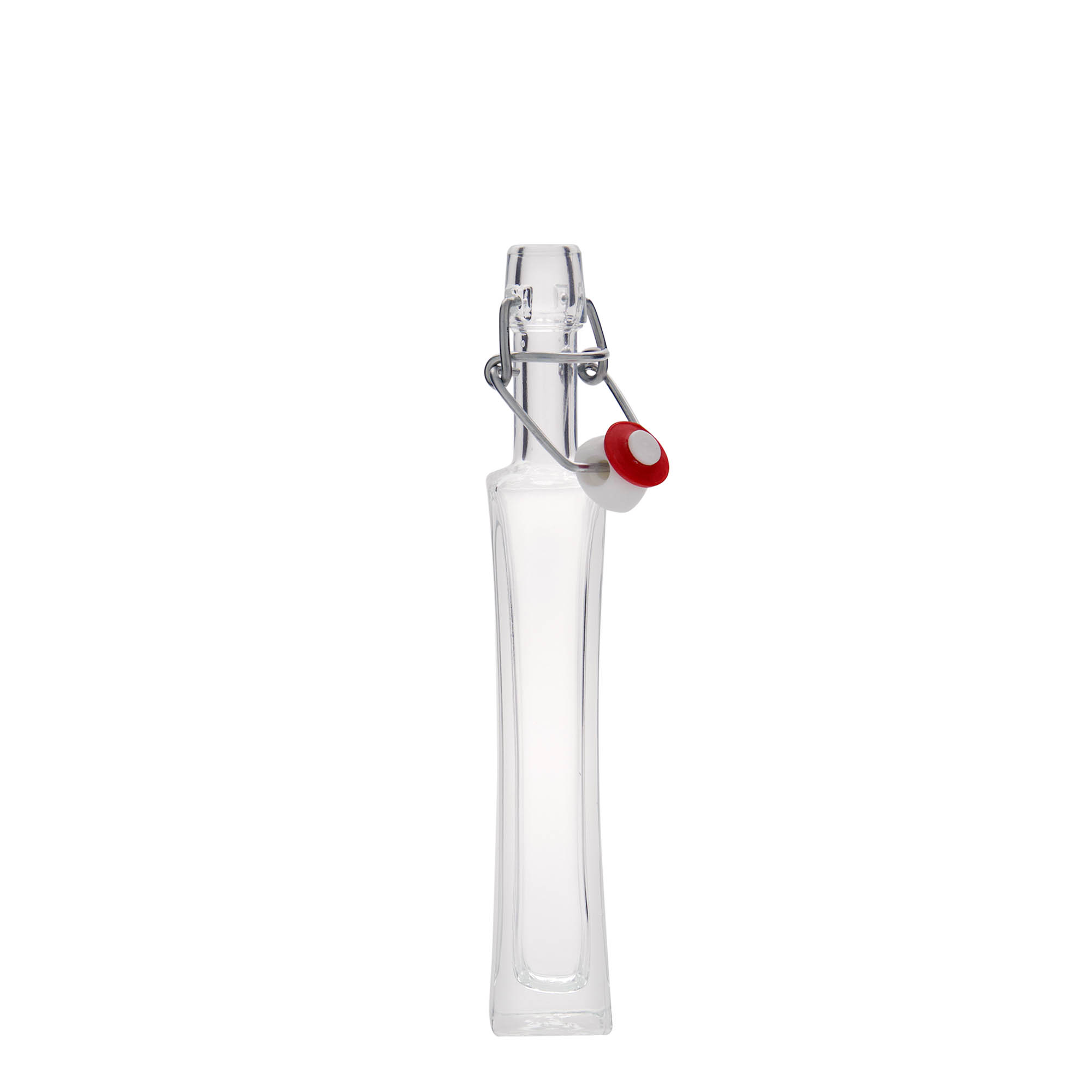 40 ml glazen fles 'Koko', vierkant, hals: beugelsluiting 40 ml glazen fles 'Koko', vierkant, hals: beugelsluiting