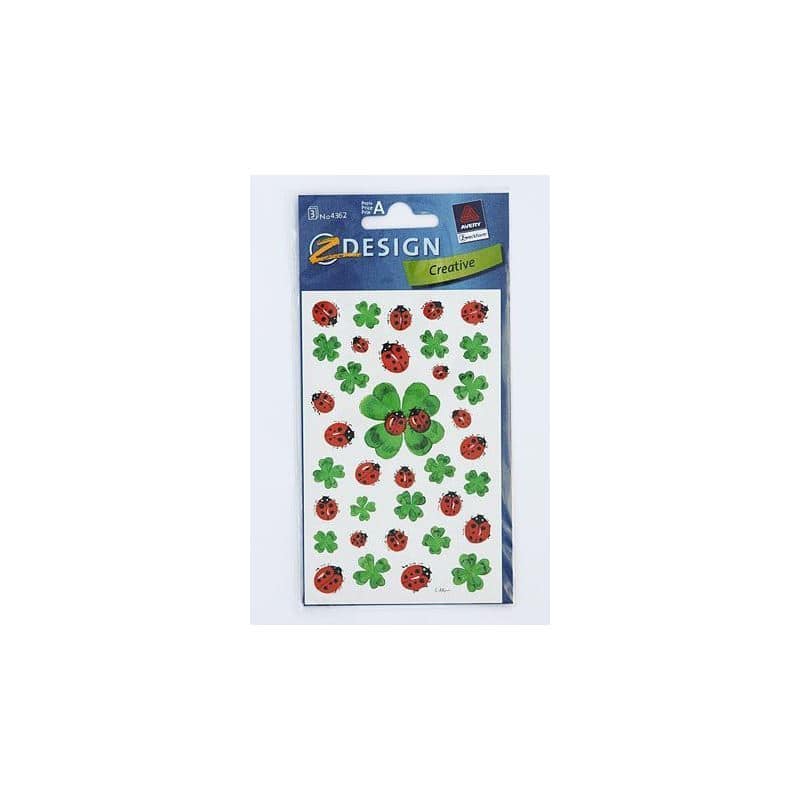 Zweckform Sticker 'Lieveheersbeestje en klavertjes', papier, meerkleurig