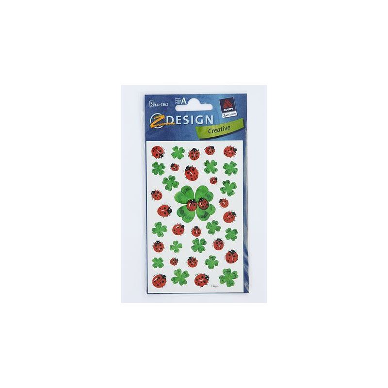 Zweckform Sticker 'Lieveheersbeestje en klavertjes', papier, meerkleurig Zweckform Sticker 'Lieveheersbeestje en klavertjes', papier, meerkleurig