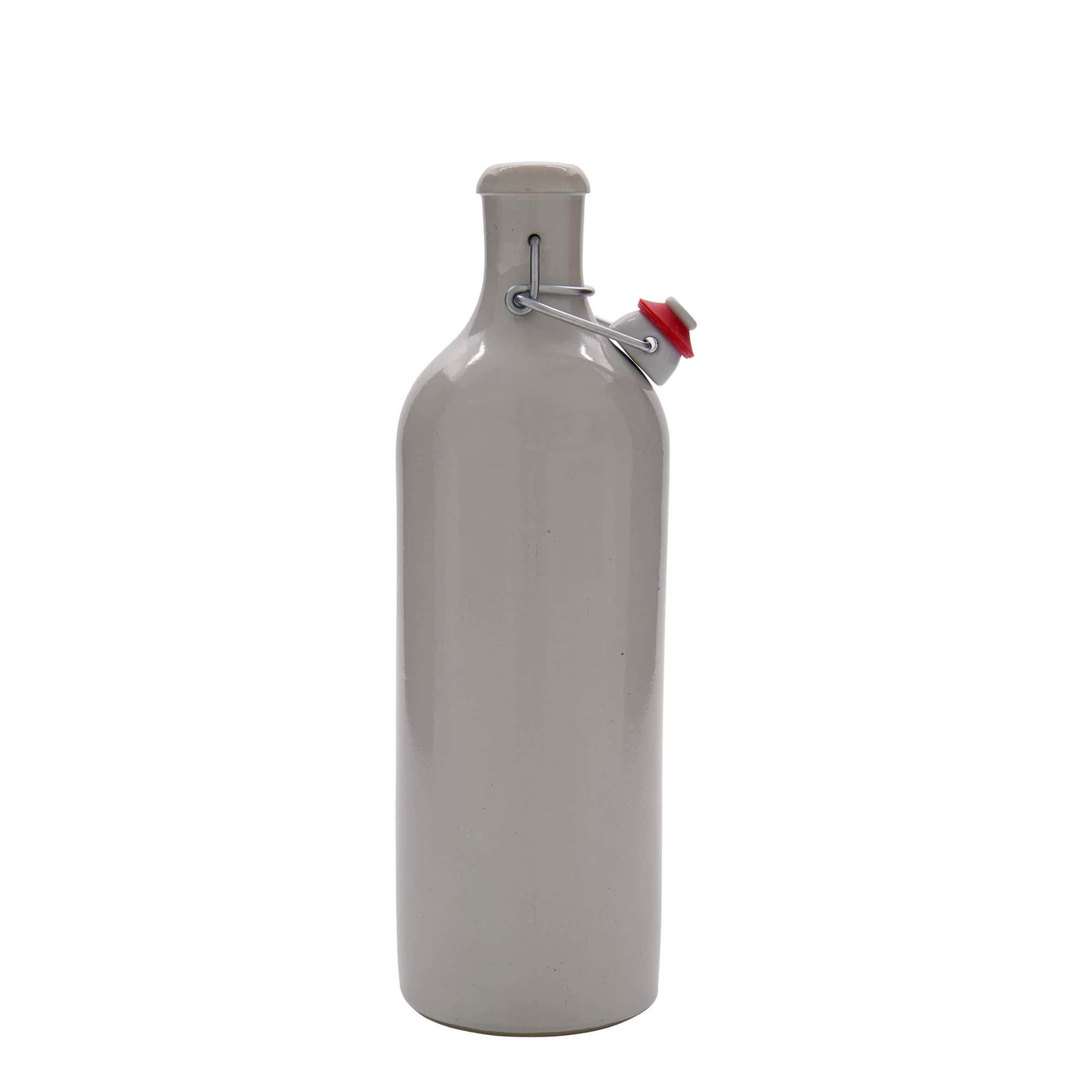 750 ml tonkruik, steengoed, wit, monding: beugelverschluss
