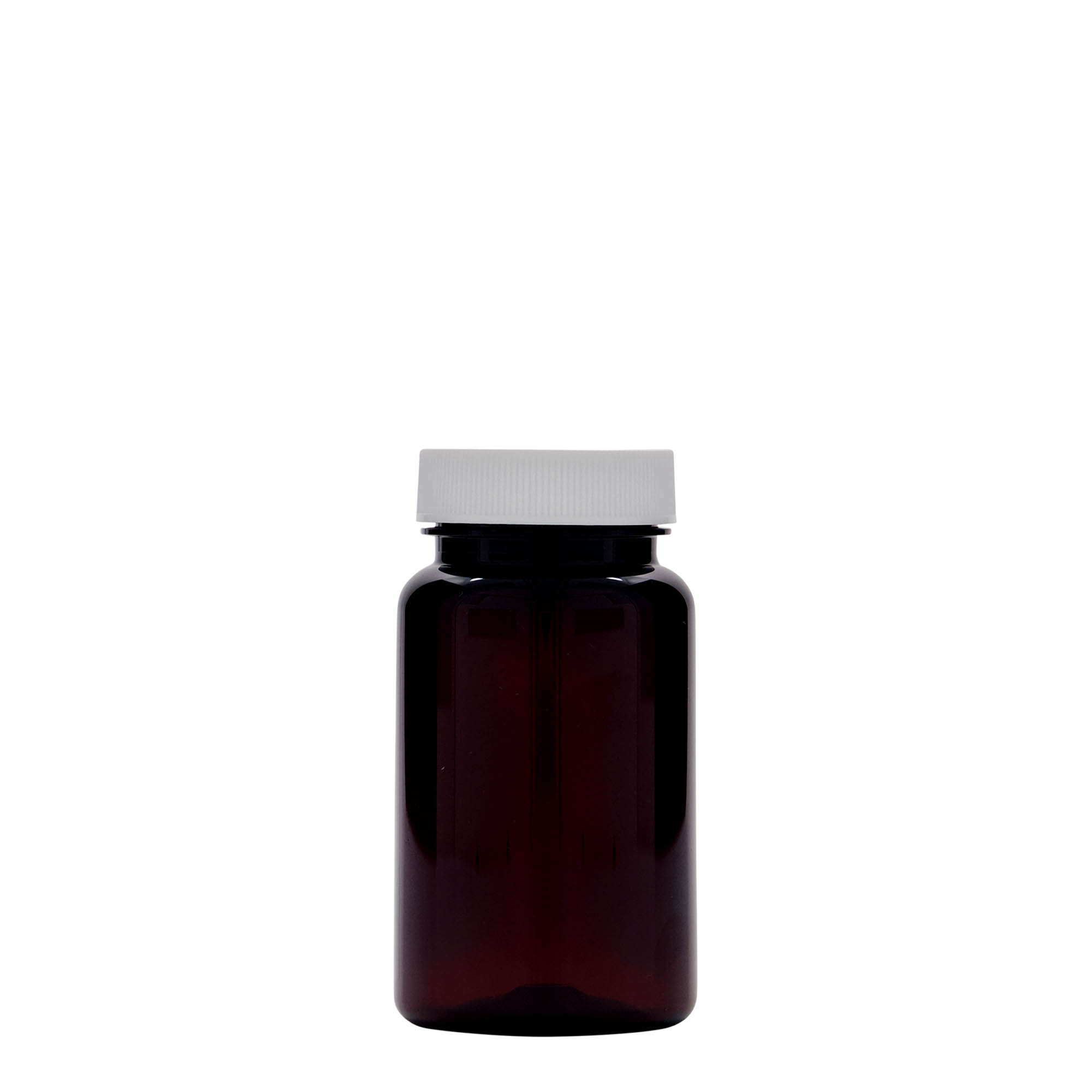 100 ml PET-fles, kunststof, bruin, hals: 38/400