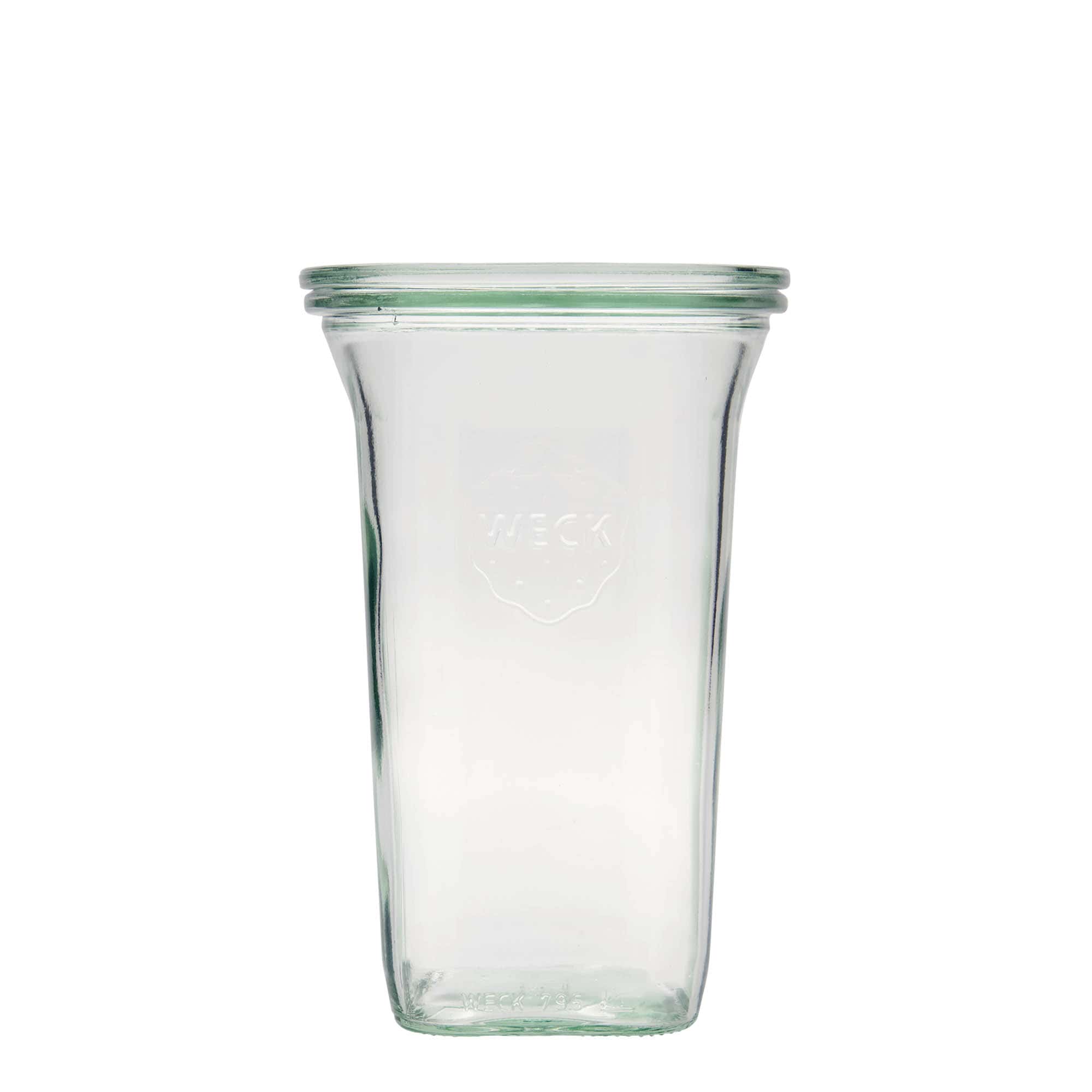 WECK-Quadropot, 795 ml, vierkant, monding: ronde rand WECK-Quadropot, 795 ml, vierkant, monding: ronde rand