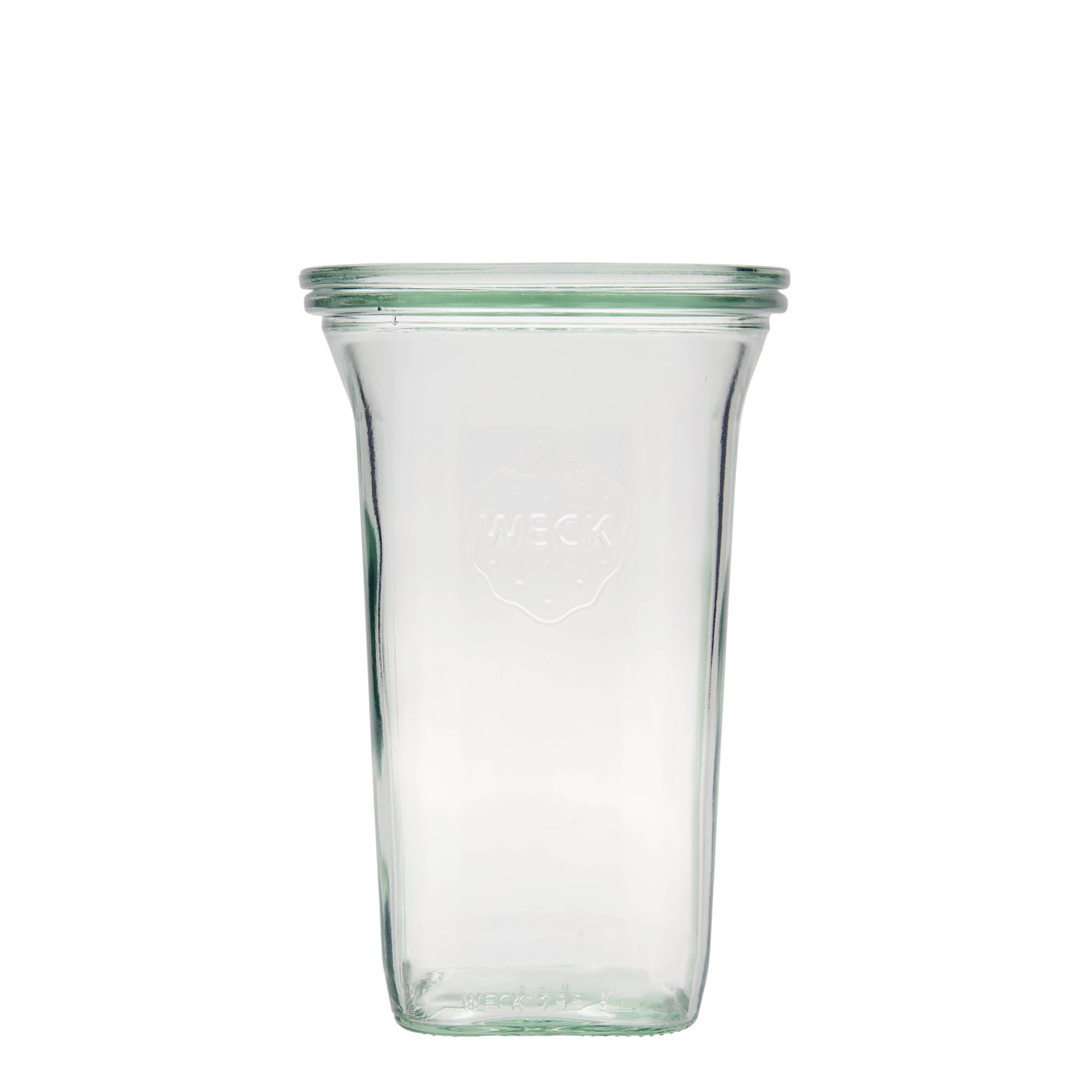 795 ml WECK-Quadroglas, vierkant, opening: ronde rand 795 ml WECK-Quadroglas, vierkant, opening: ronde rand