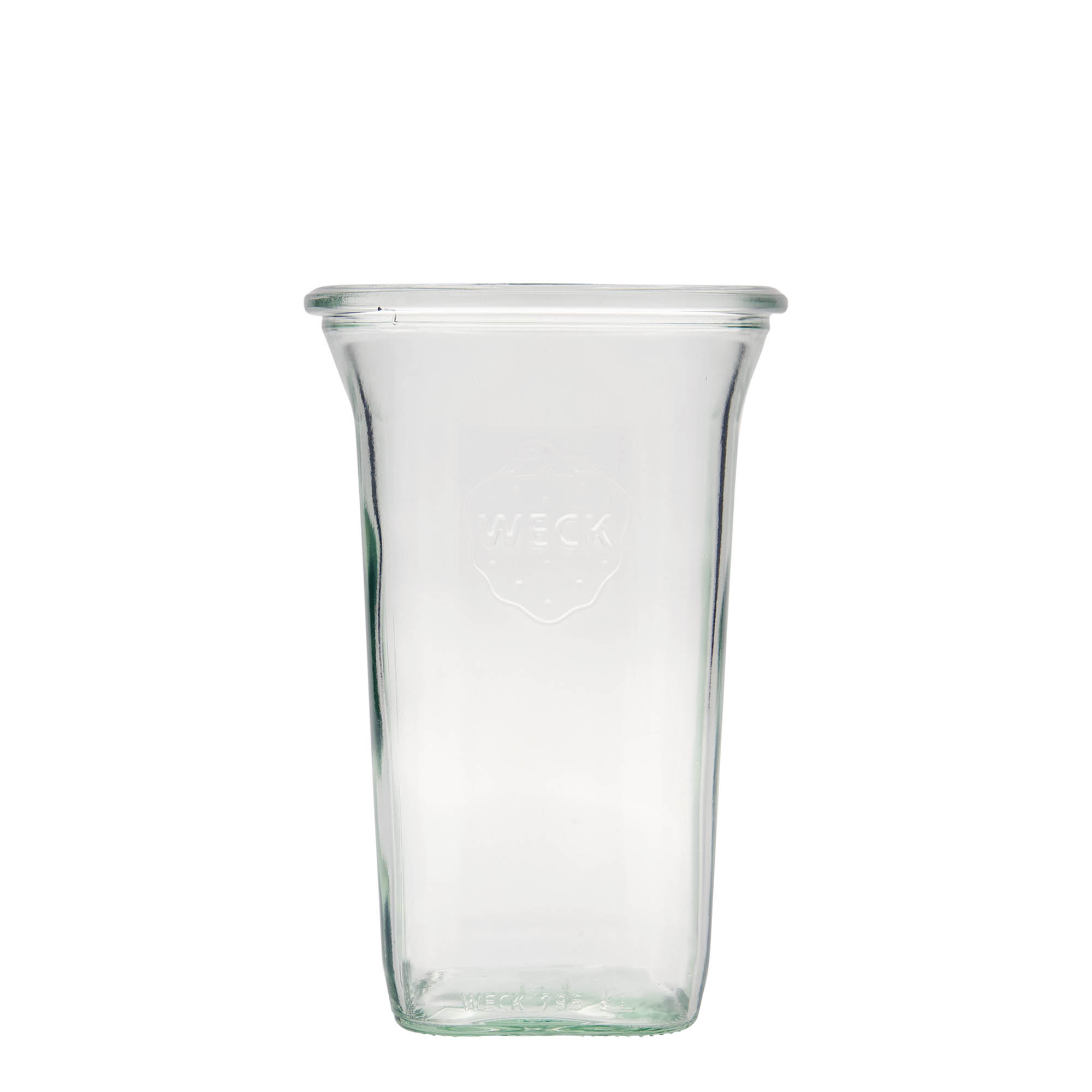 795 ml WECK-Quadroglas, vierkant, opening: ronde rand 795 ml WECK-Quadroglas, vierkant, opening: ronde rand