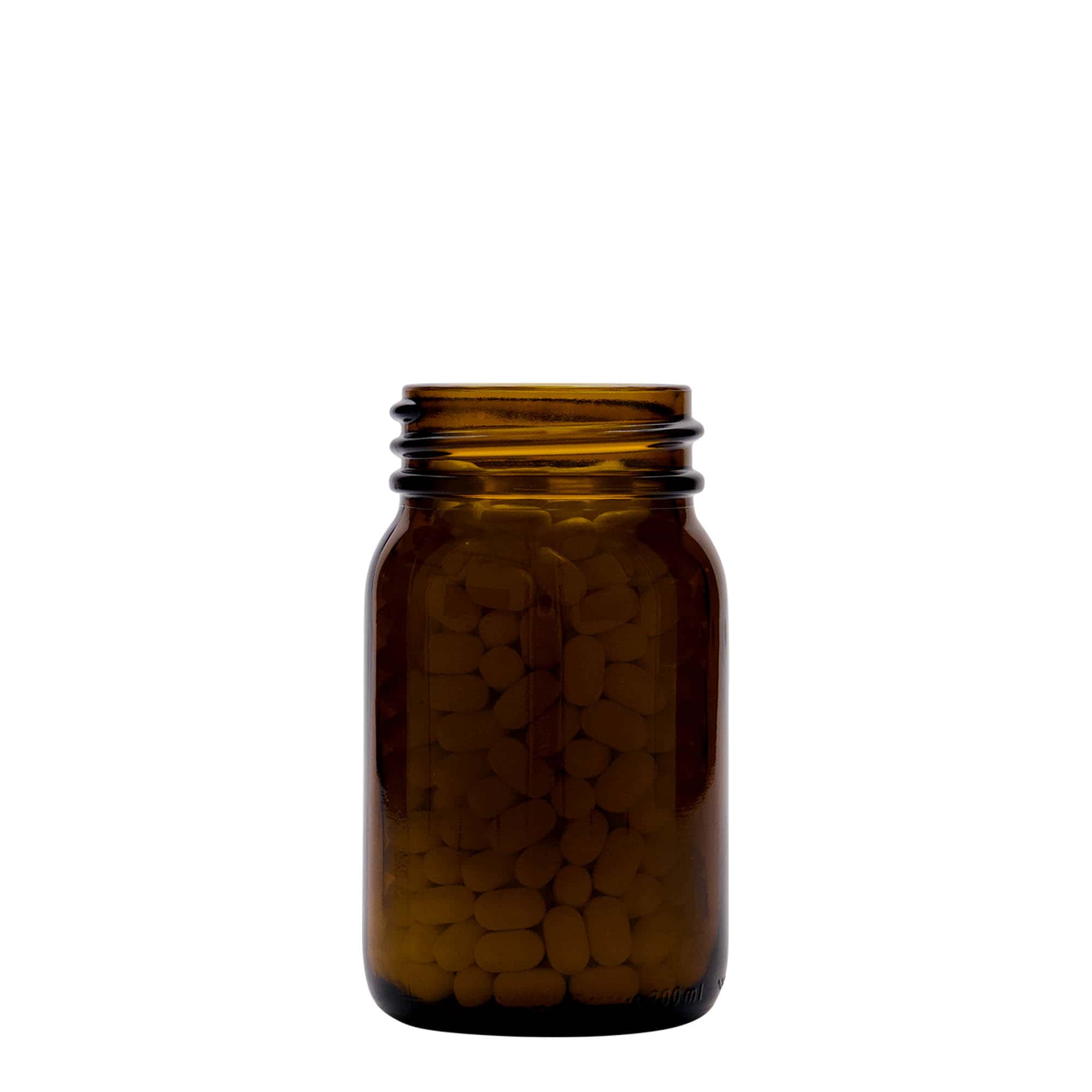 200 ml bredehalsglas, bruin, opening: DIN 55