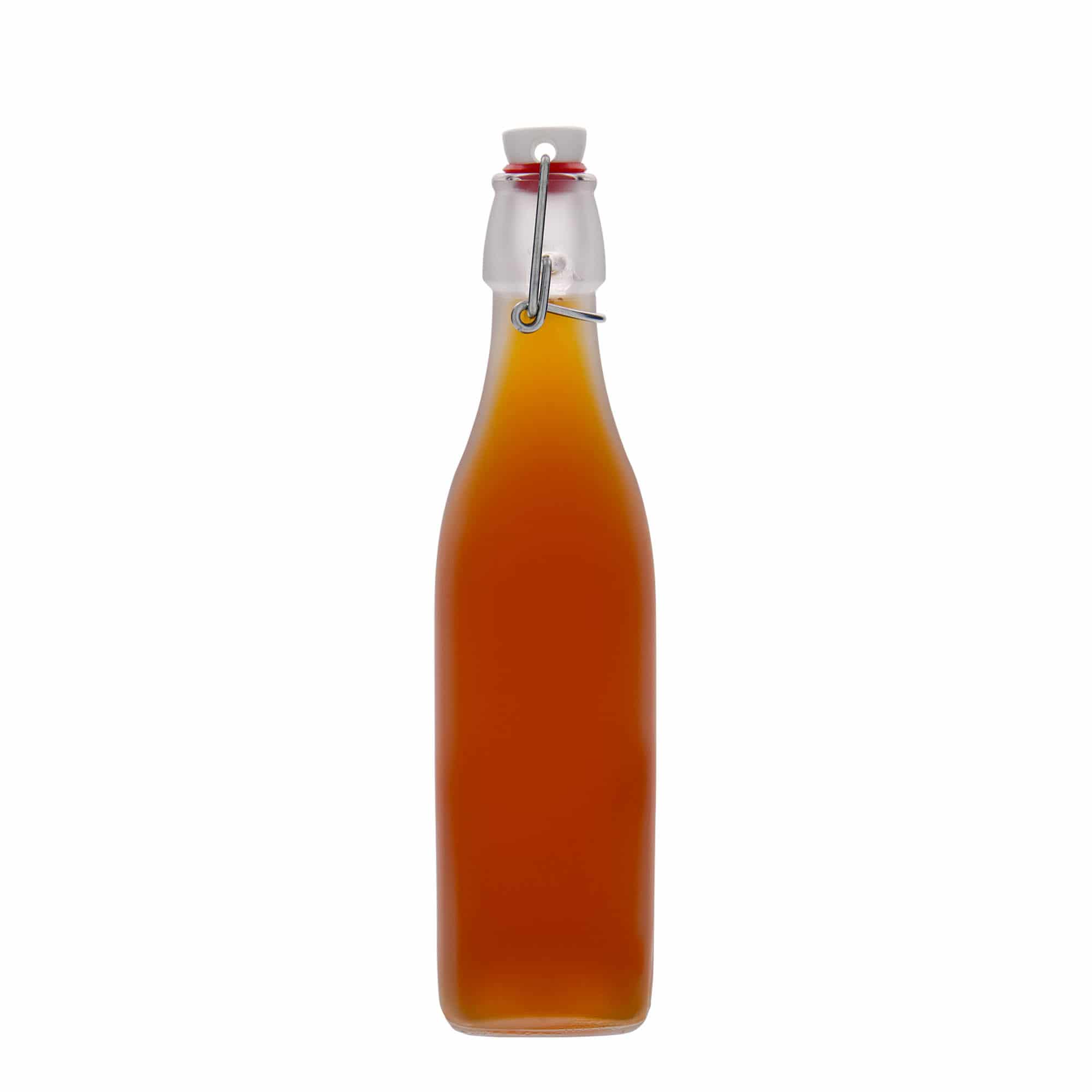 500 ml glazen fles 'Swing, vierkant, wit, opening: beugelstop'