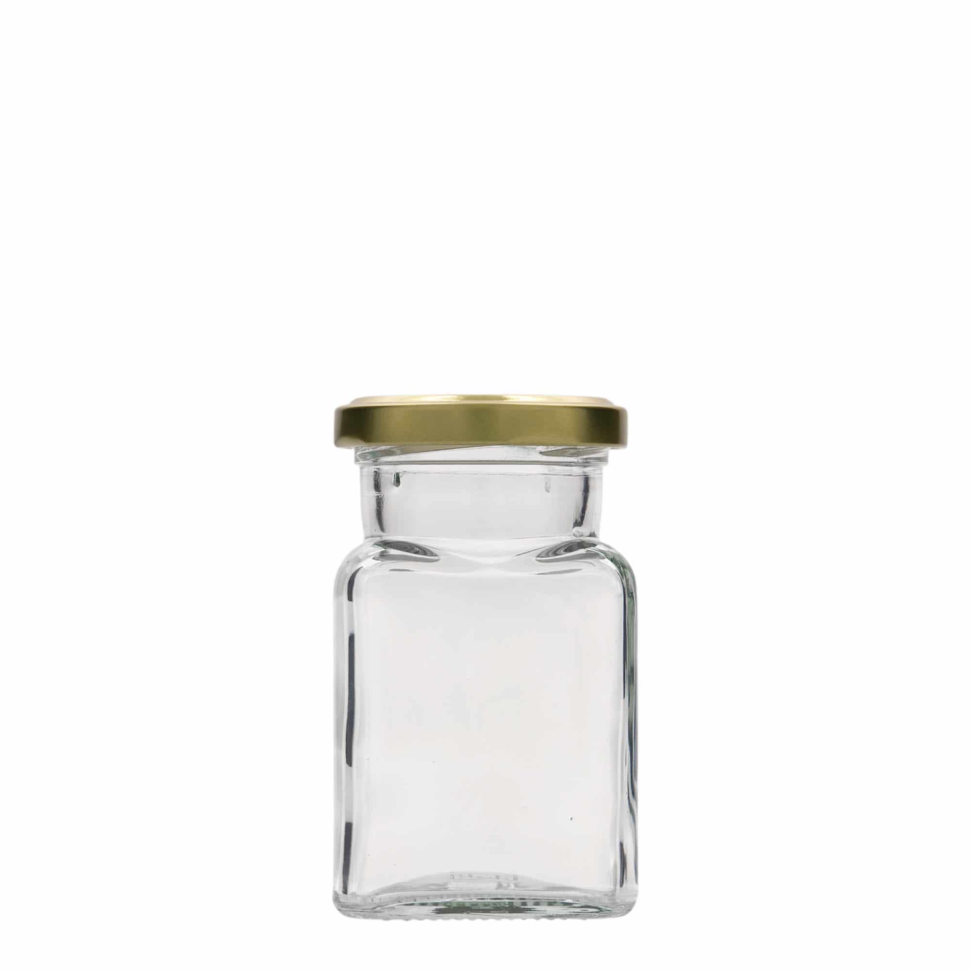 Vierkante pot, 150 ml, monding: twist-off (TO 53) Vierkante pot, 150 ml, monding: twist-off (TO 53)