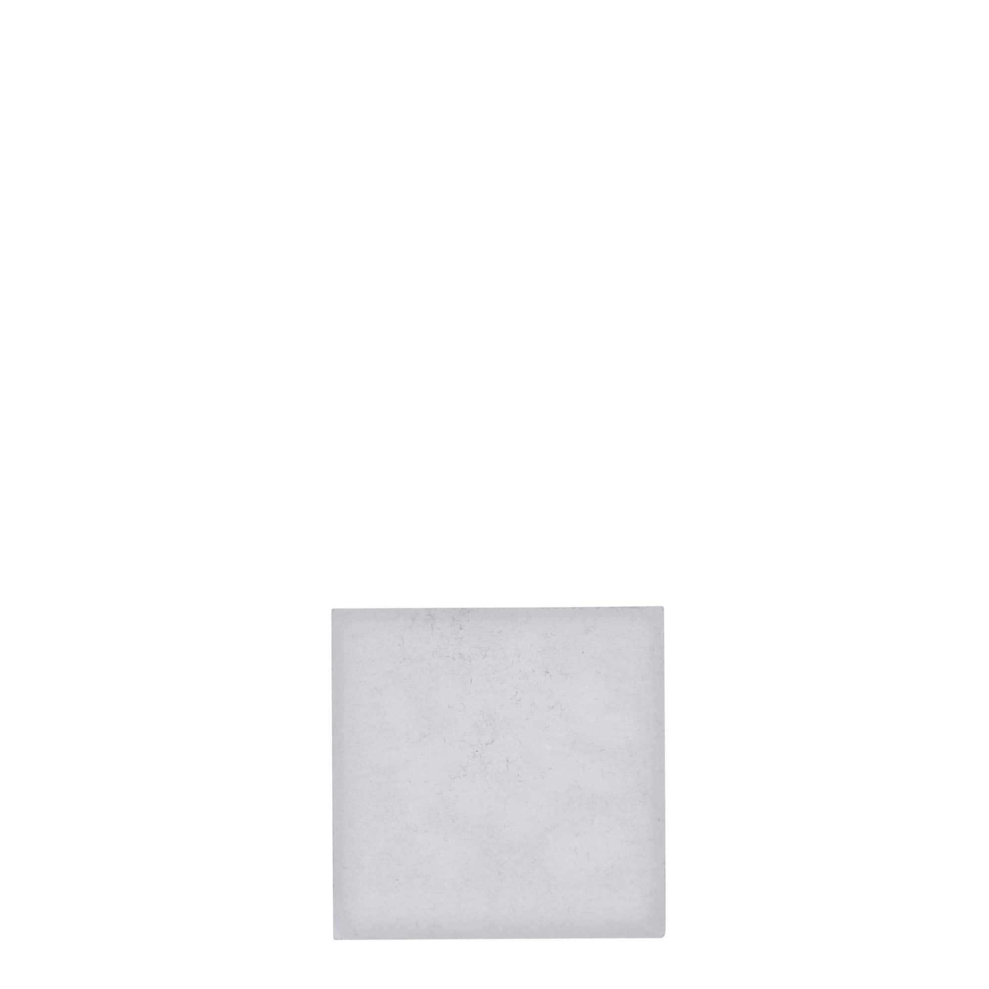 Blikken etiket 'Bosbes', vierkant, metaal, zilver